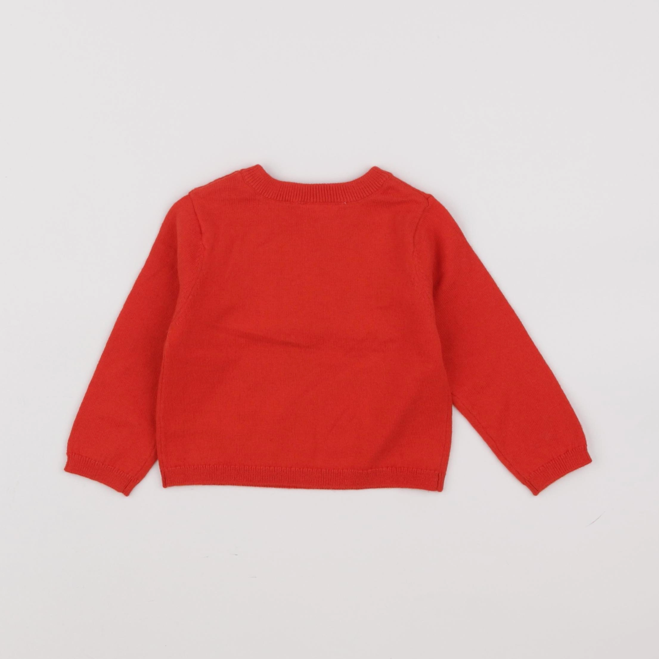 Jacadi - pull rouge - 12 mois