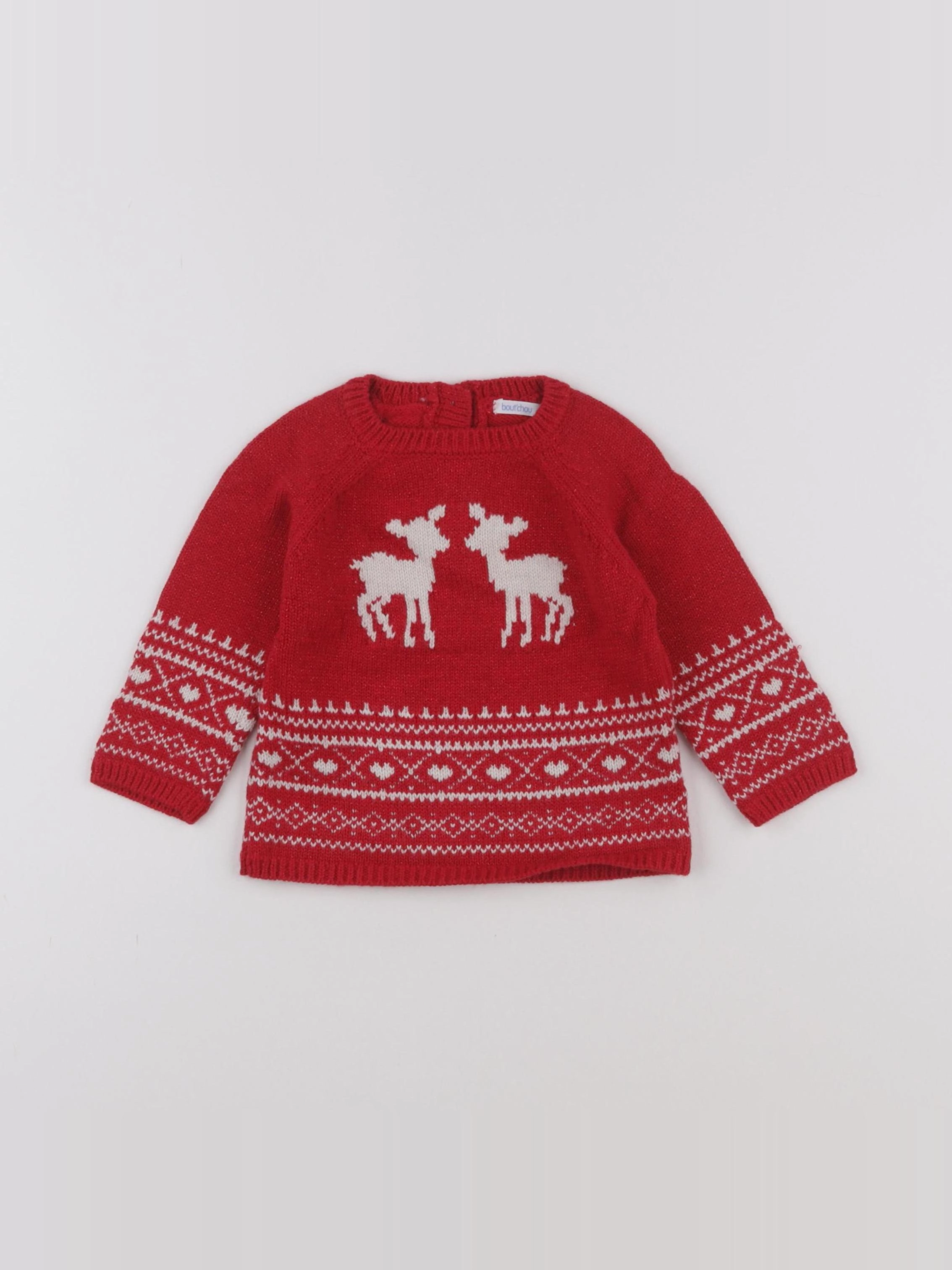 Boutchou - pull rouge - 9 mois