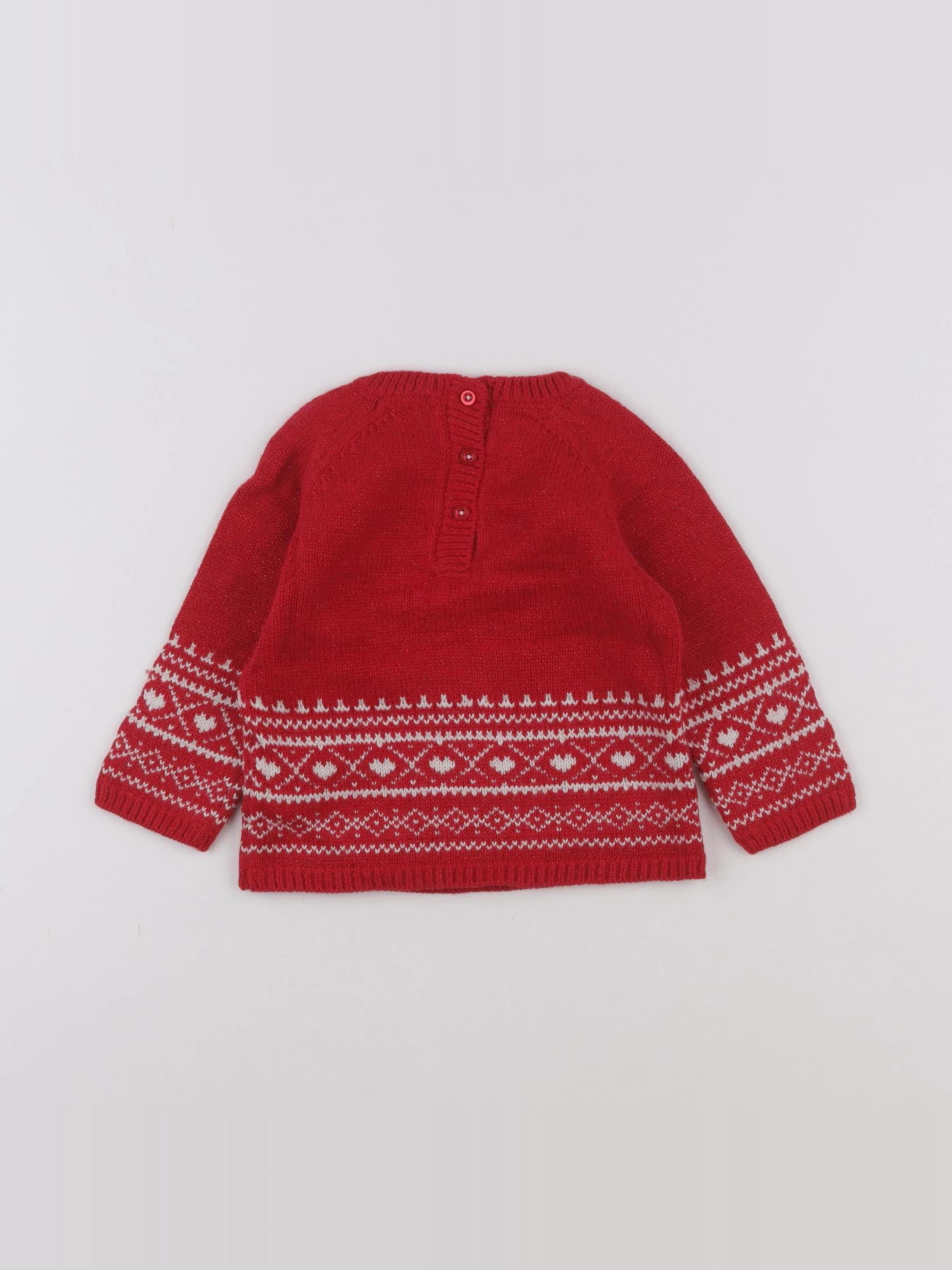 Boutchou - pull rouge - 9 mois