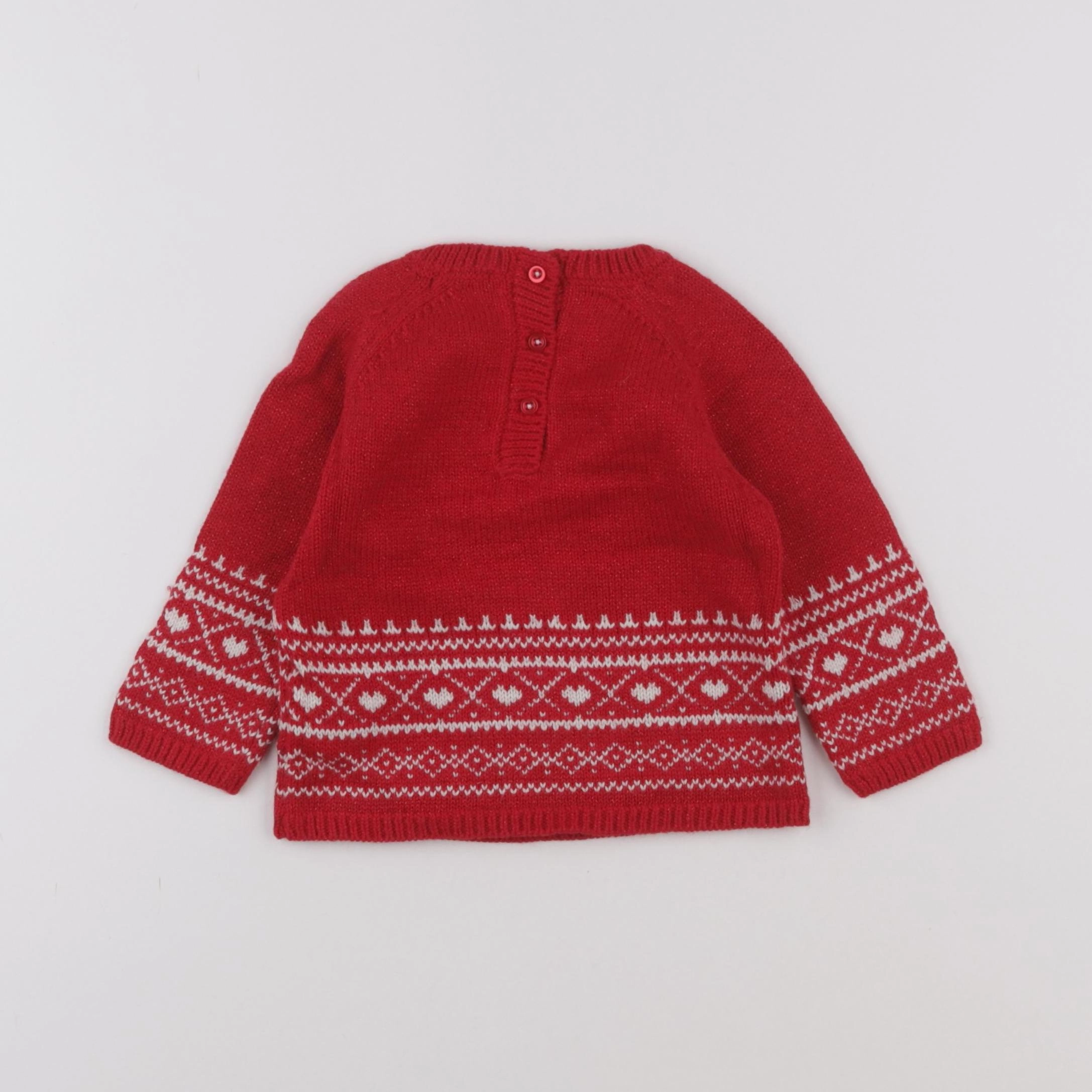 Boutchou - pull rouge - 9 mois