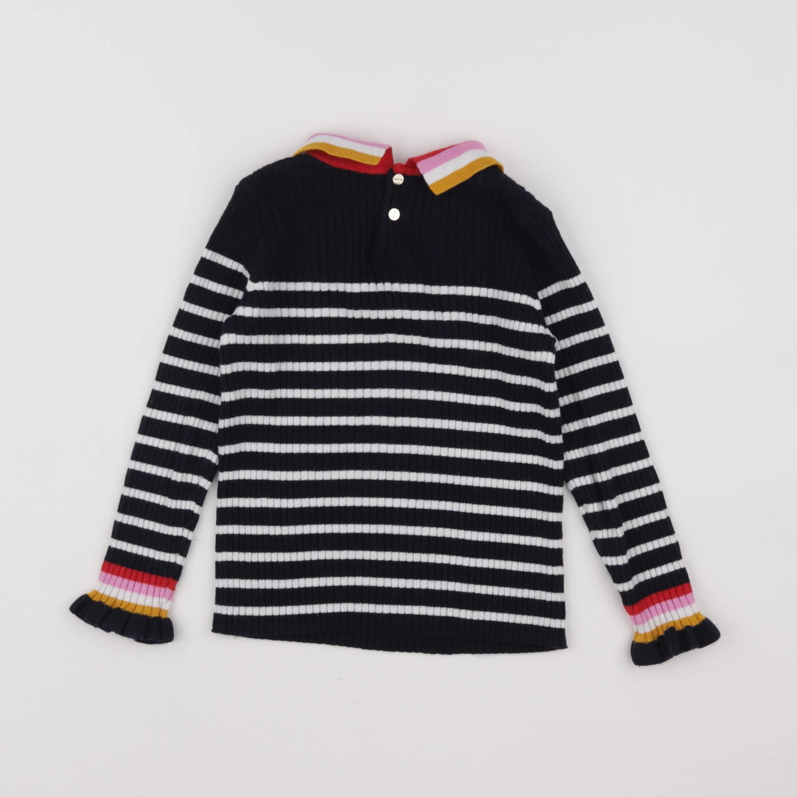 Jacadi - pull blanc, bleu - 6 ans