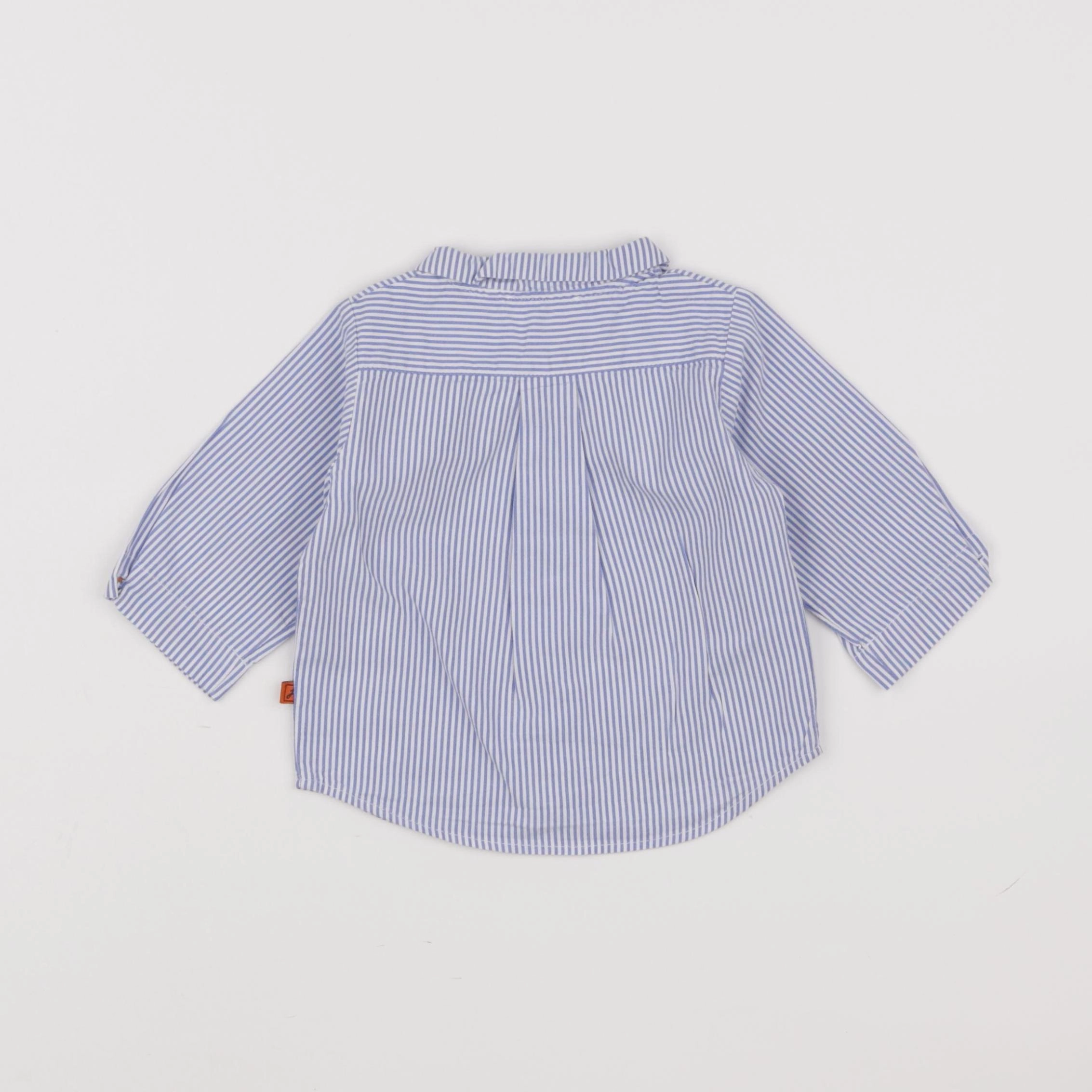 Jacadi - chemise blanc, bleu - 6 mois