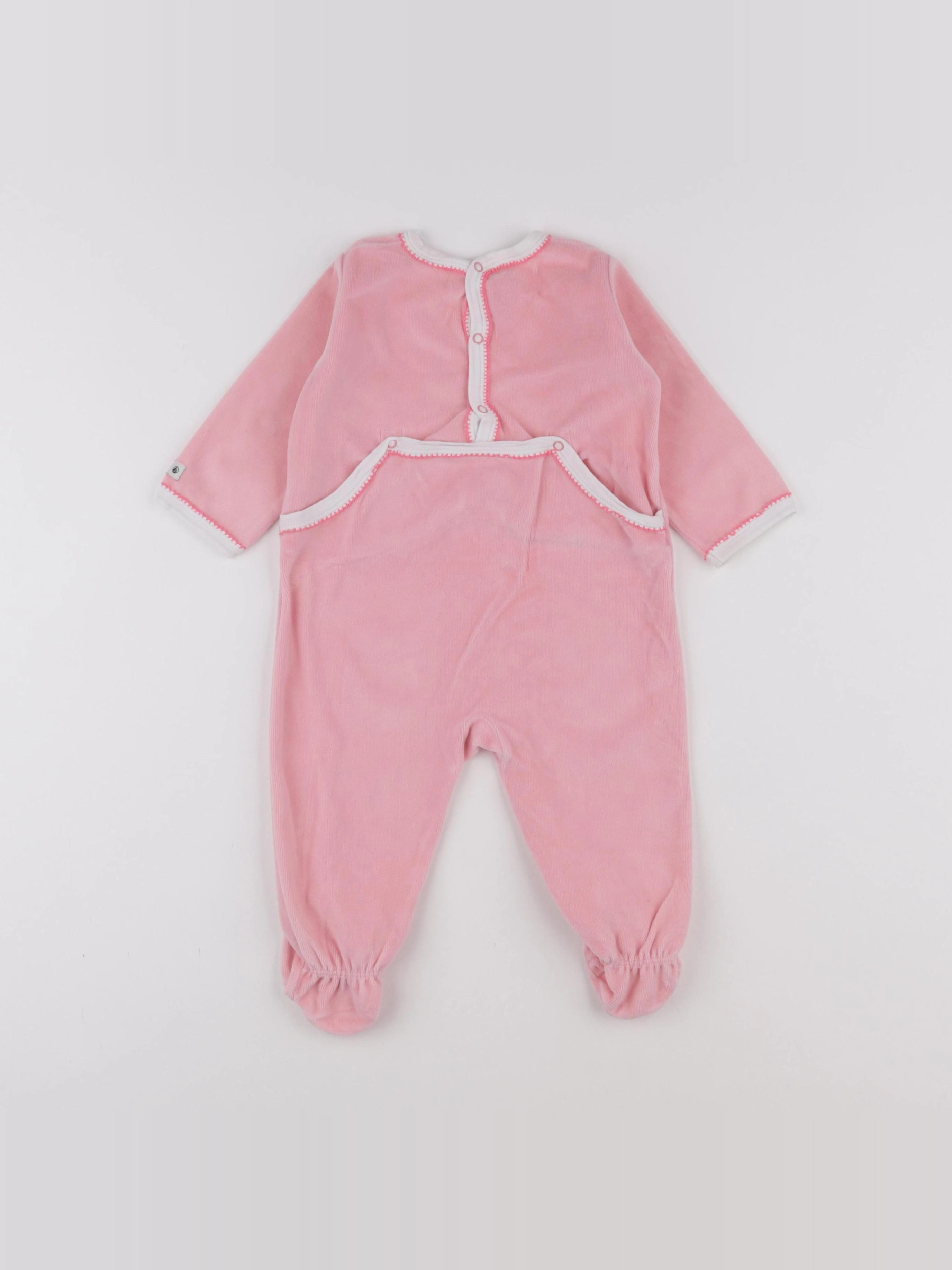 Petit Bateau - pyjama velours rose - 12 mois