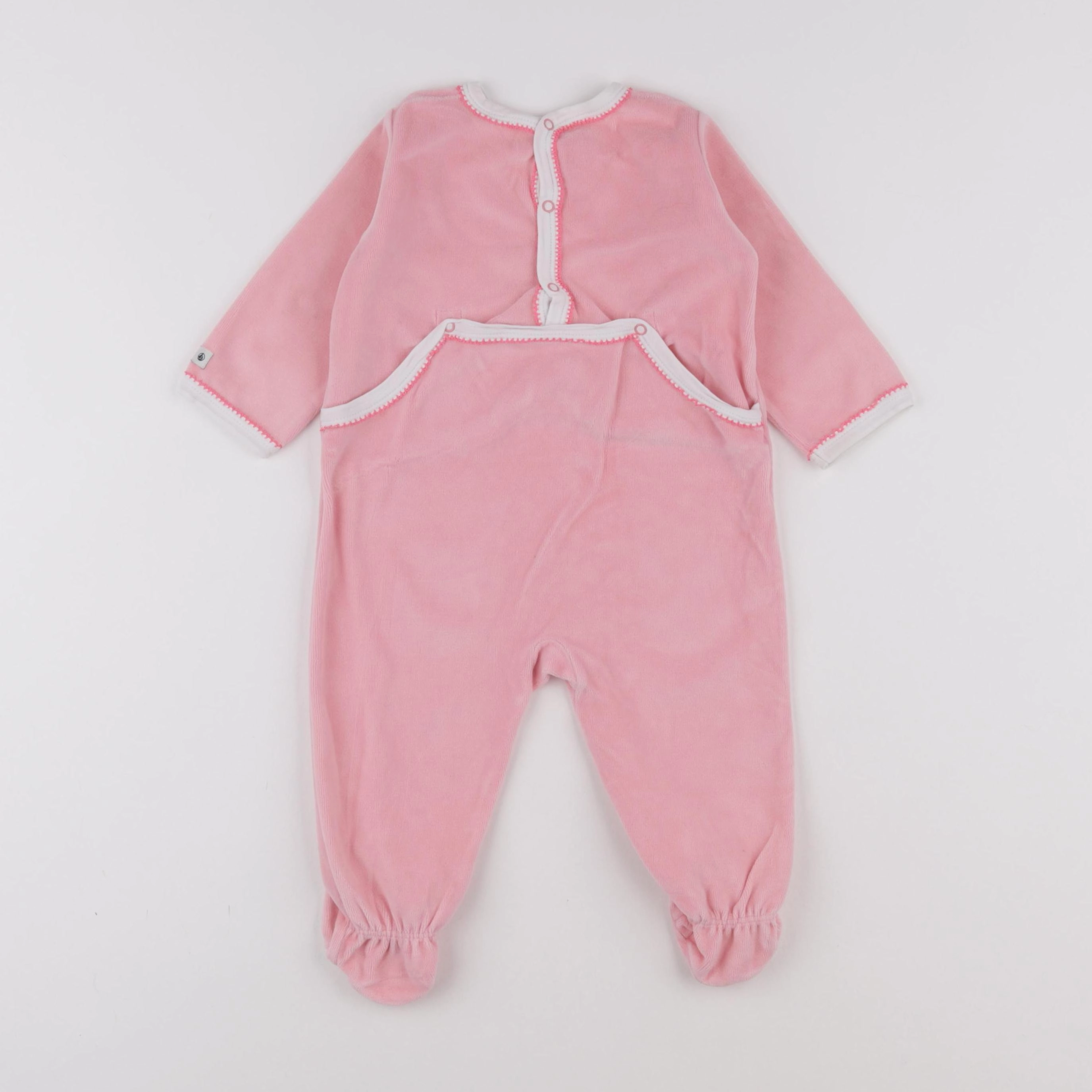 Petit Bateau - pyjama velours rose - 12 mois