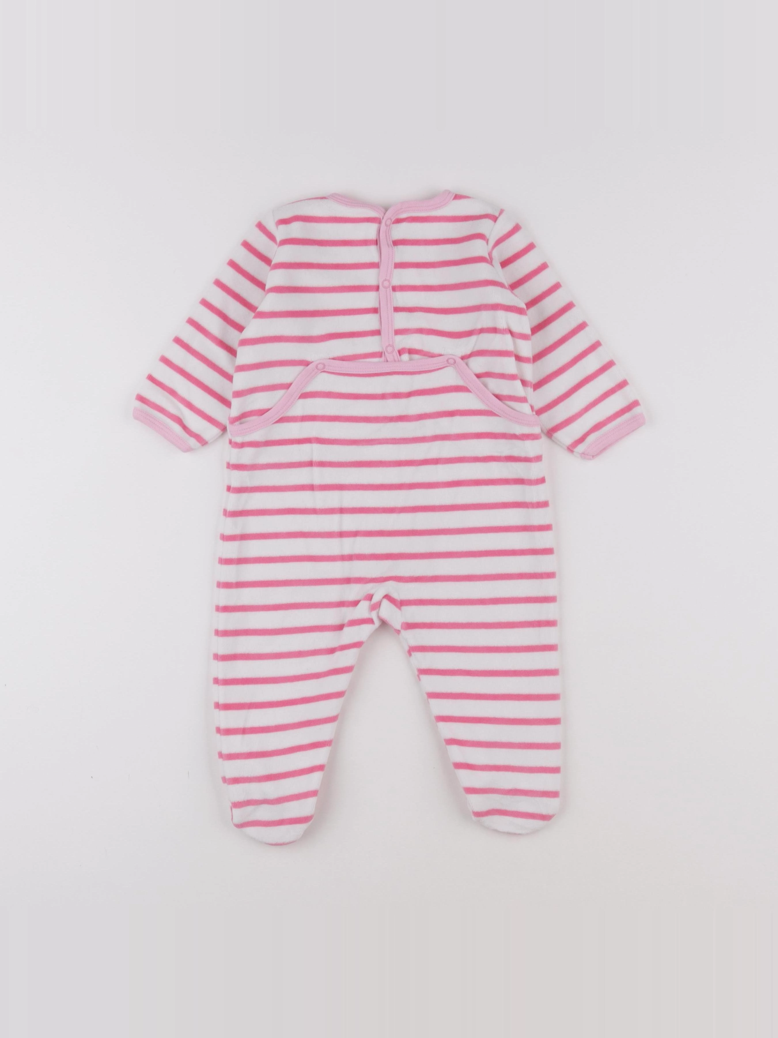Petit Bateau - pyjama velours rose - 12 mois