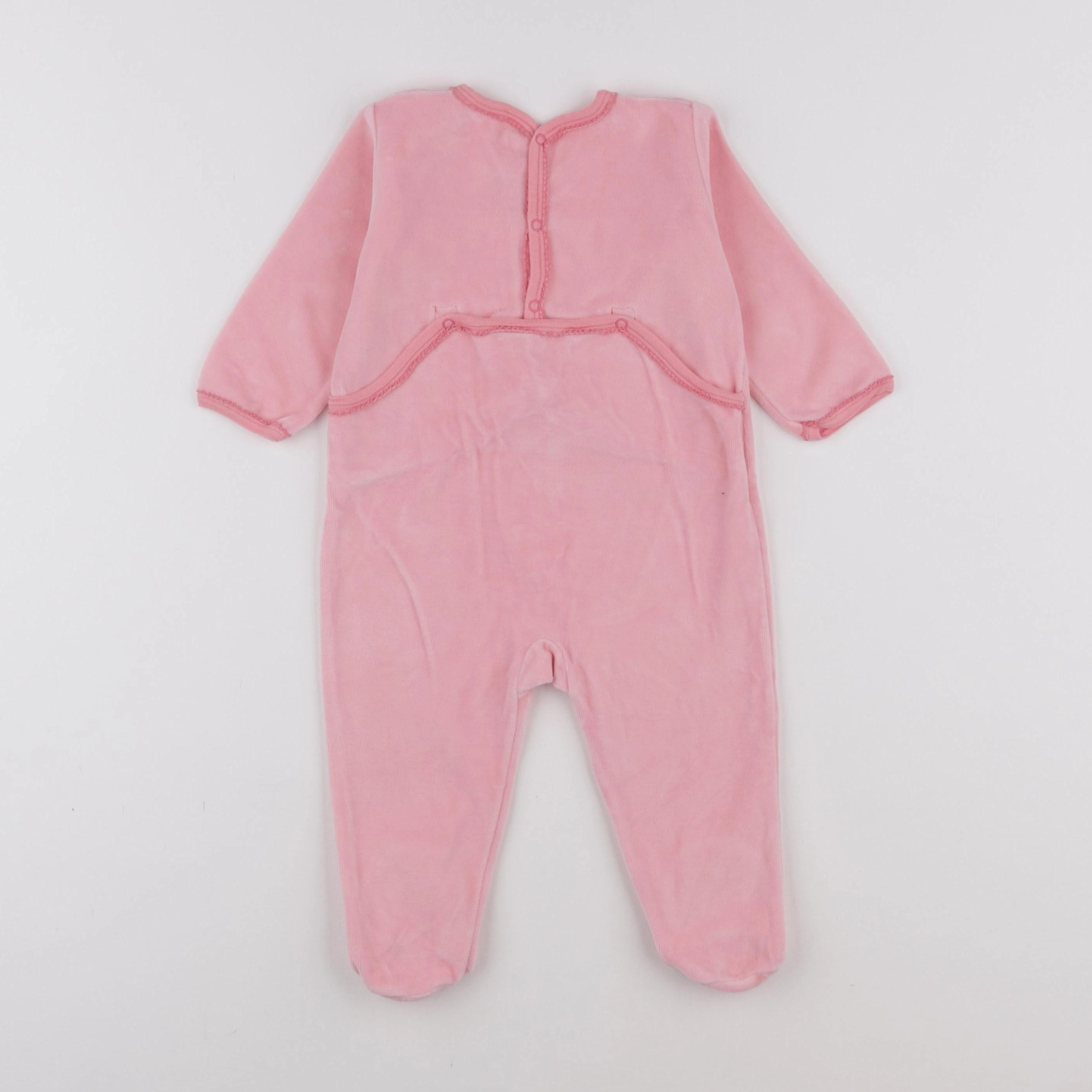 Petit Bateau - pyjama velours rose - 12 mois