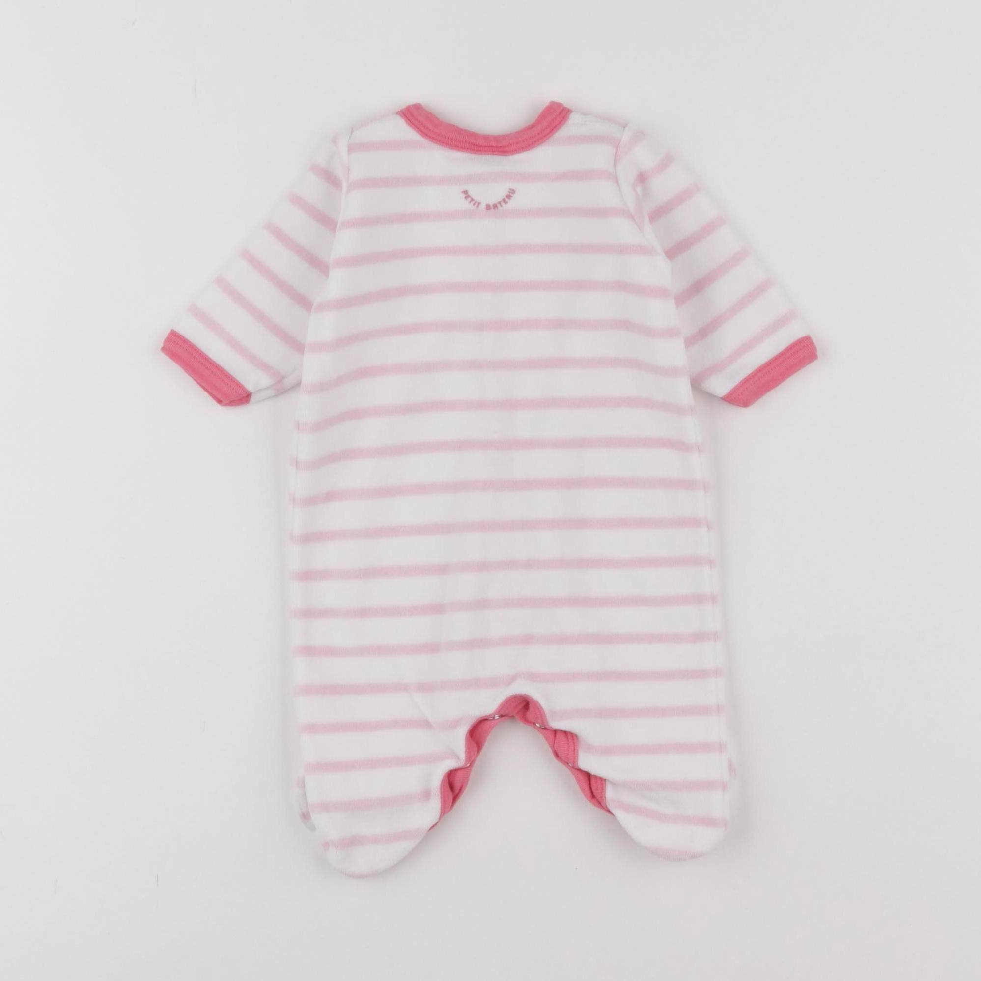 Petit Bateau - pyjama velours rose - 0 mois