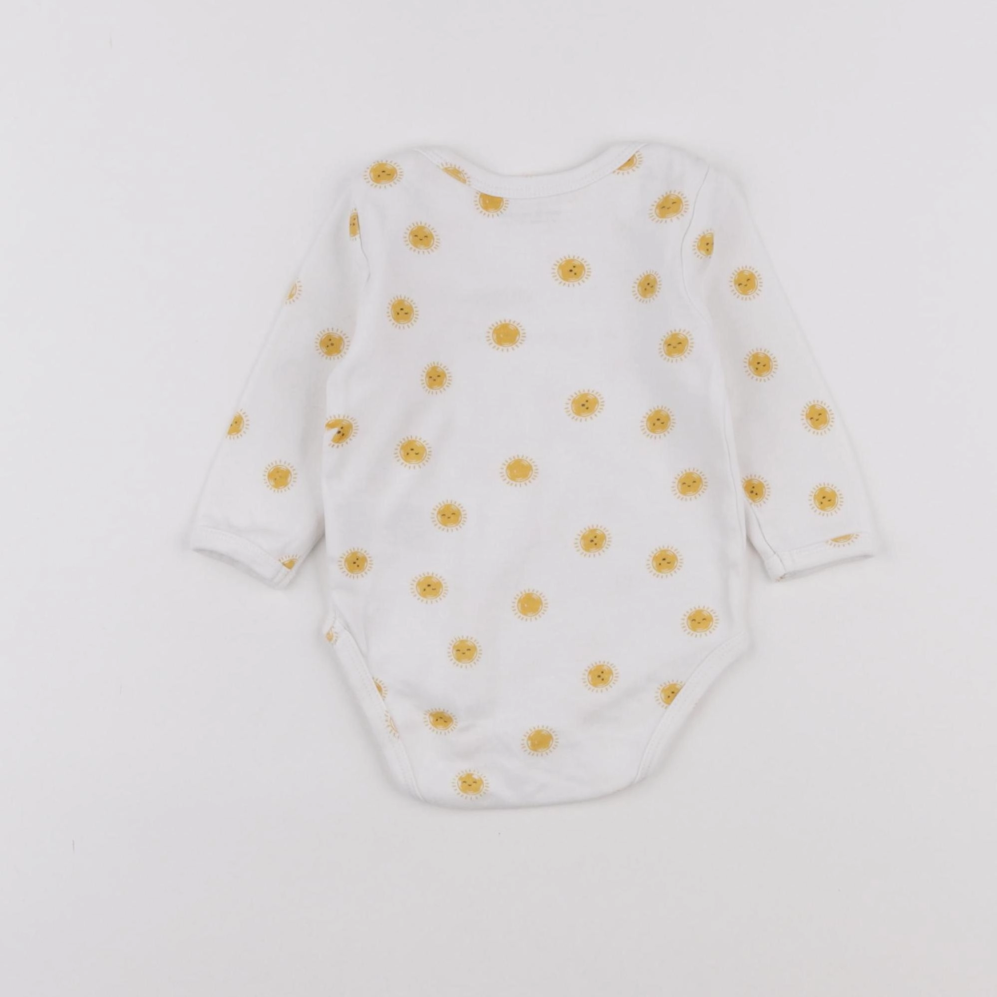 Vertbaudet - body blanc, jaune - 6 mois