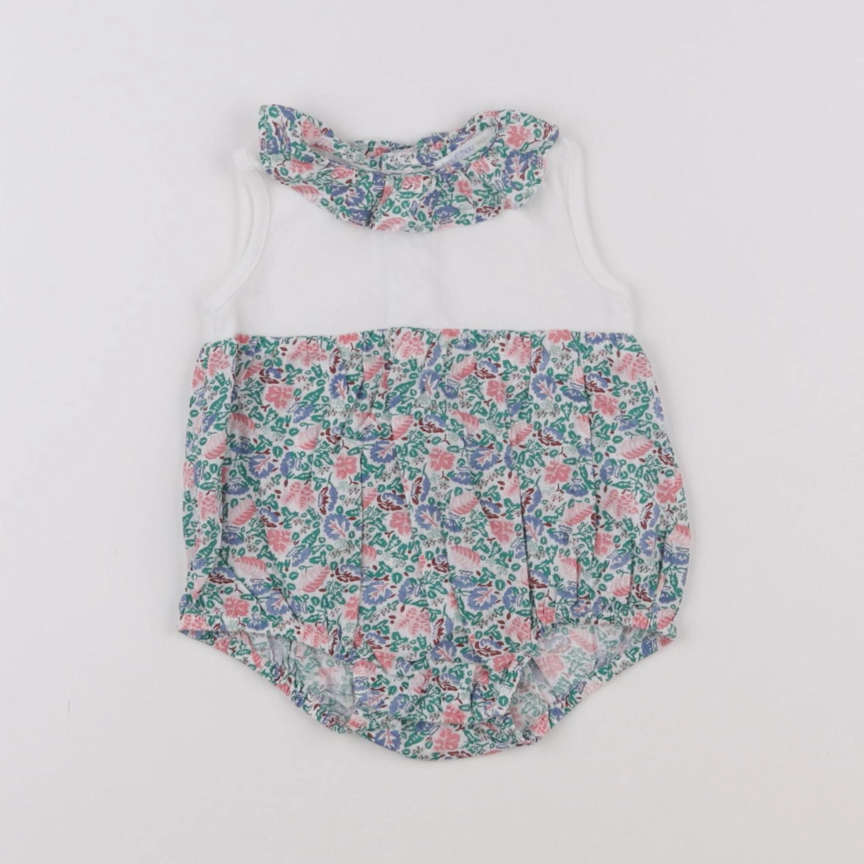Boutchou - combinaison blanc, vert - 1 mois