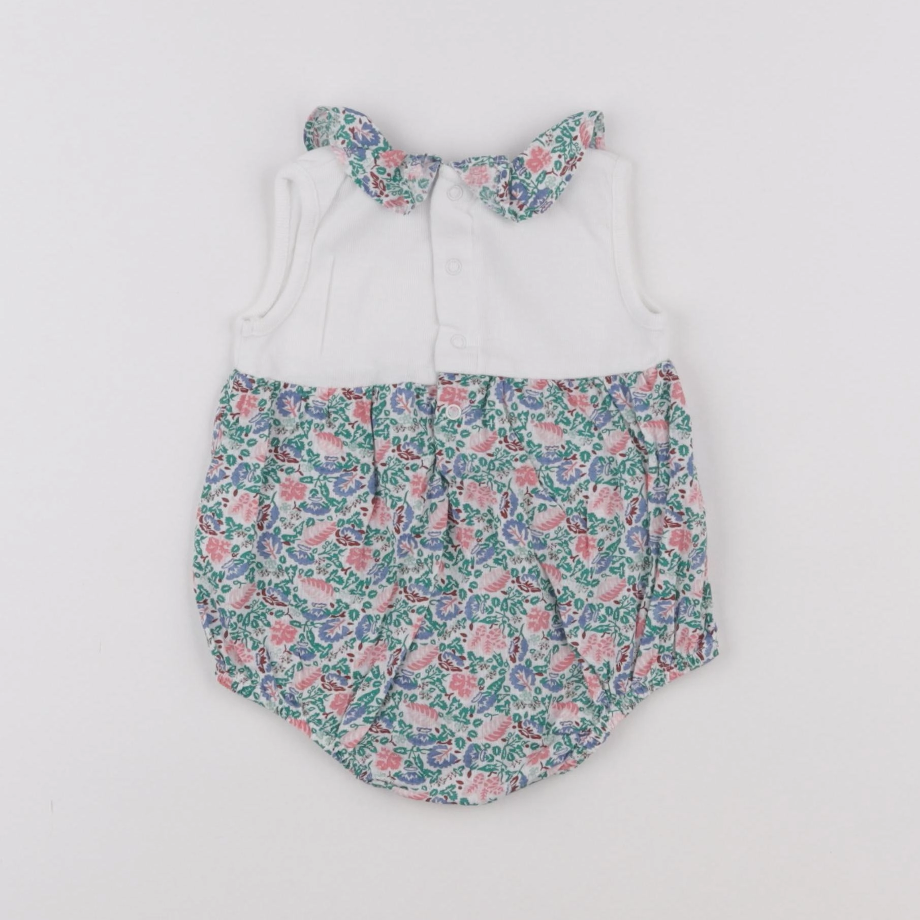 Boutchou - combinaison blanc, vert - 1 mois