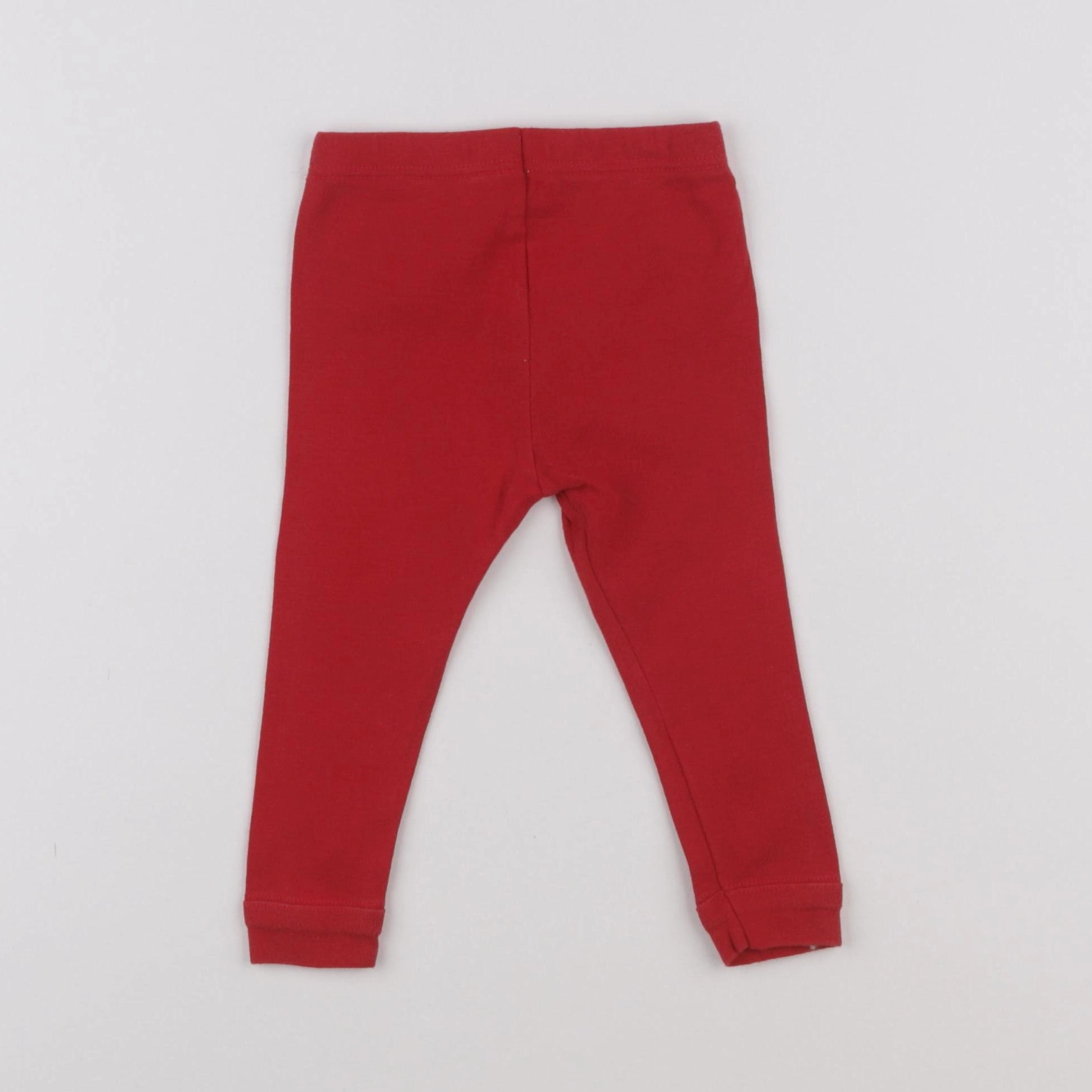 Petit Bateau - legging rouge - 12 mois