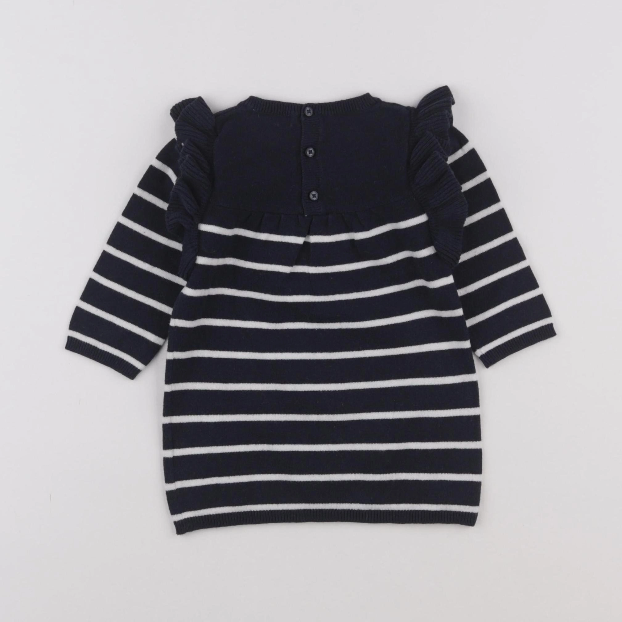 Vertbaudet - robe bleu, blanc - 6 mois