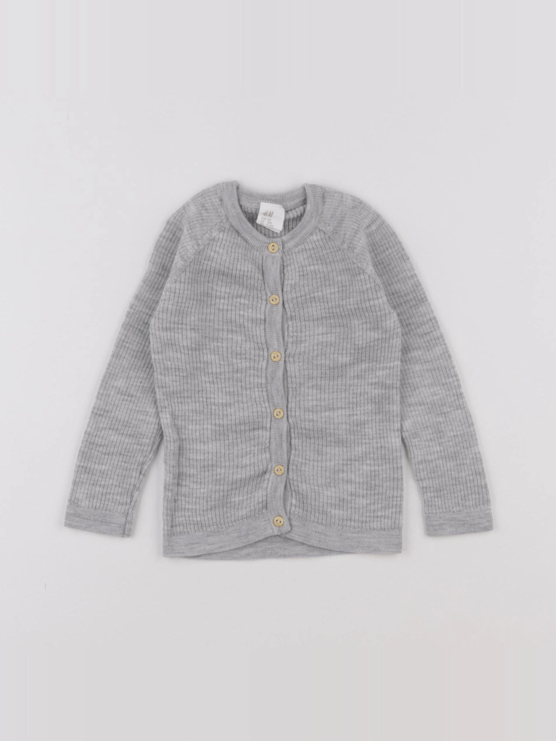 H&M - gilet gris - 9/12 mois