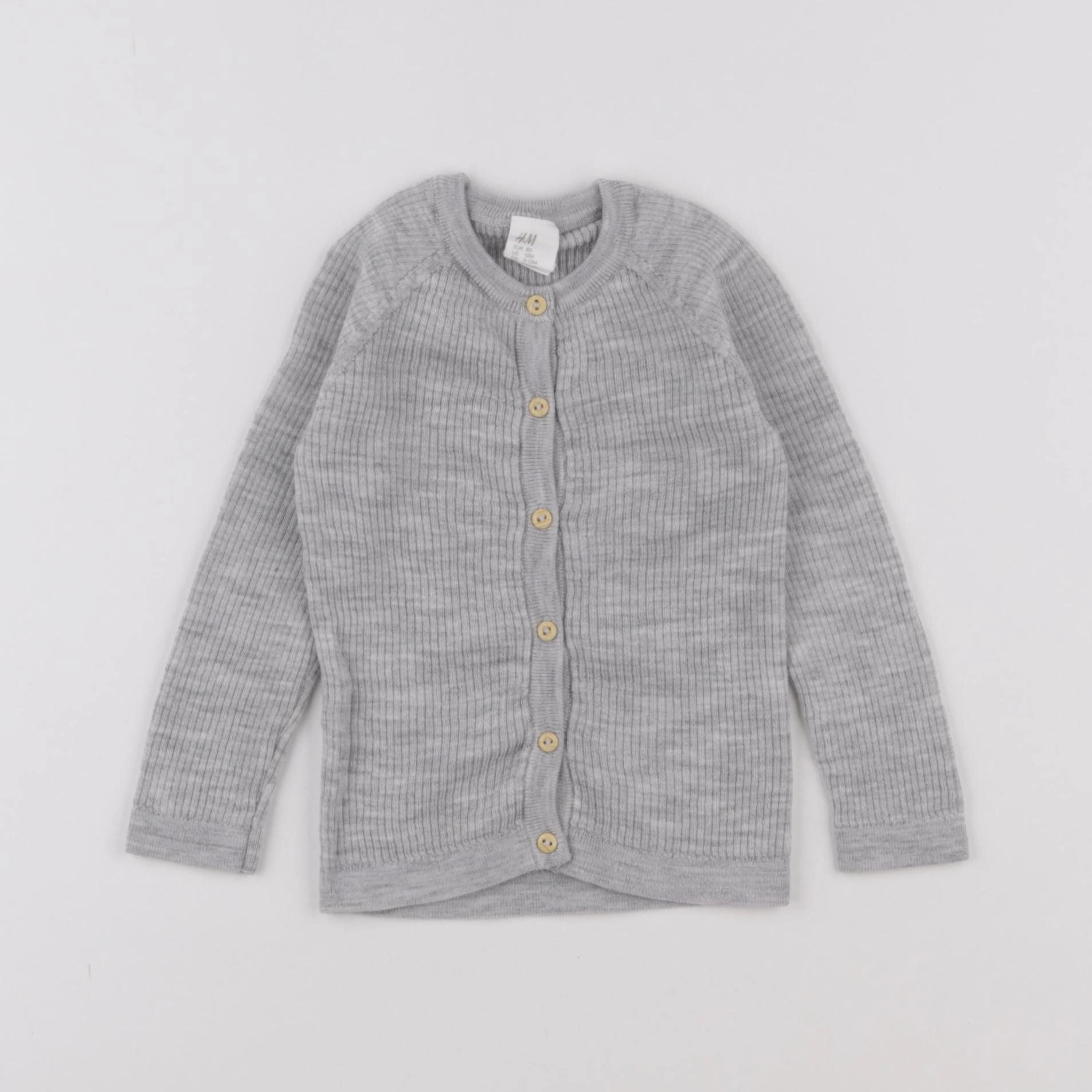 H&M - gilet gris - 9/12 mois