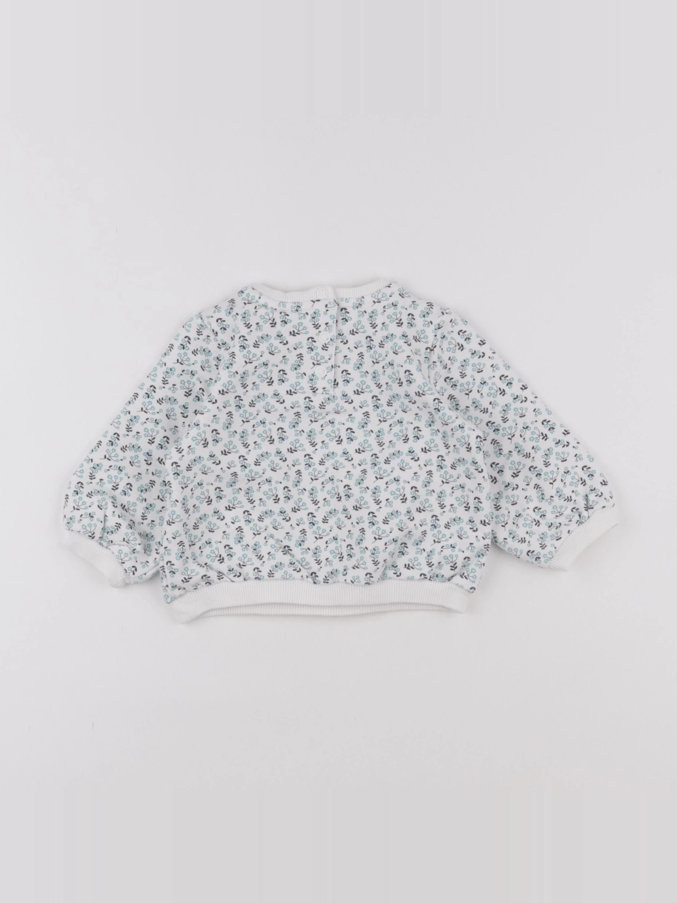 Tape à l'oeil - sweat blanc, bleu - 12 mois