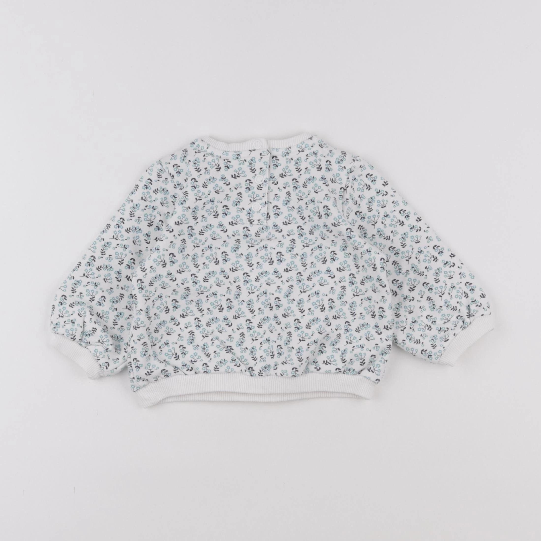 Tape à l'oeil - sweat blanc, bleu - 12 mois