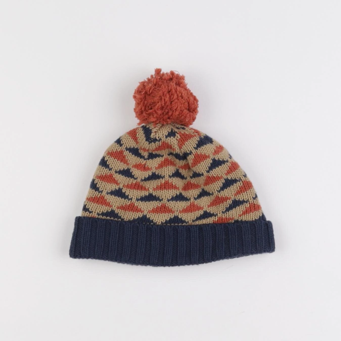 Boutchou - bonnet bleu, orange - 6/12 mois