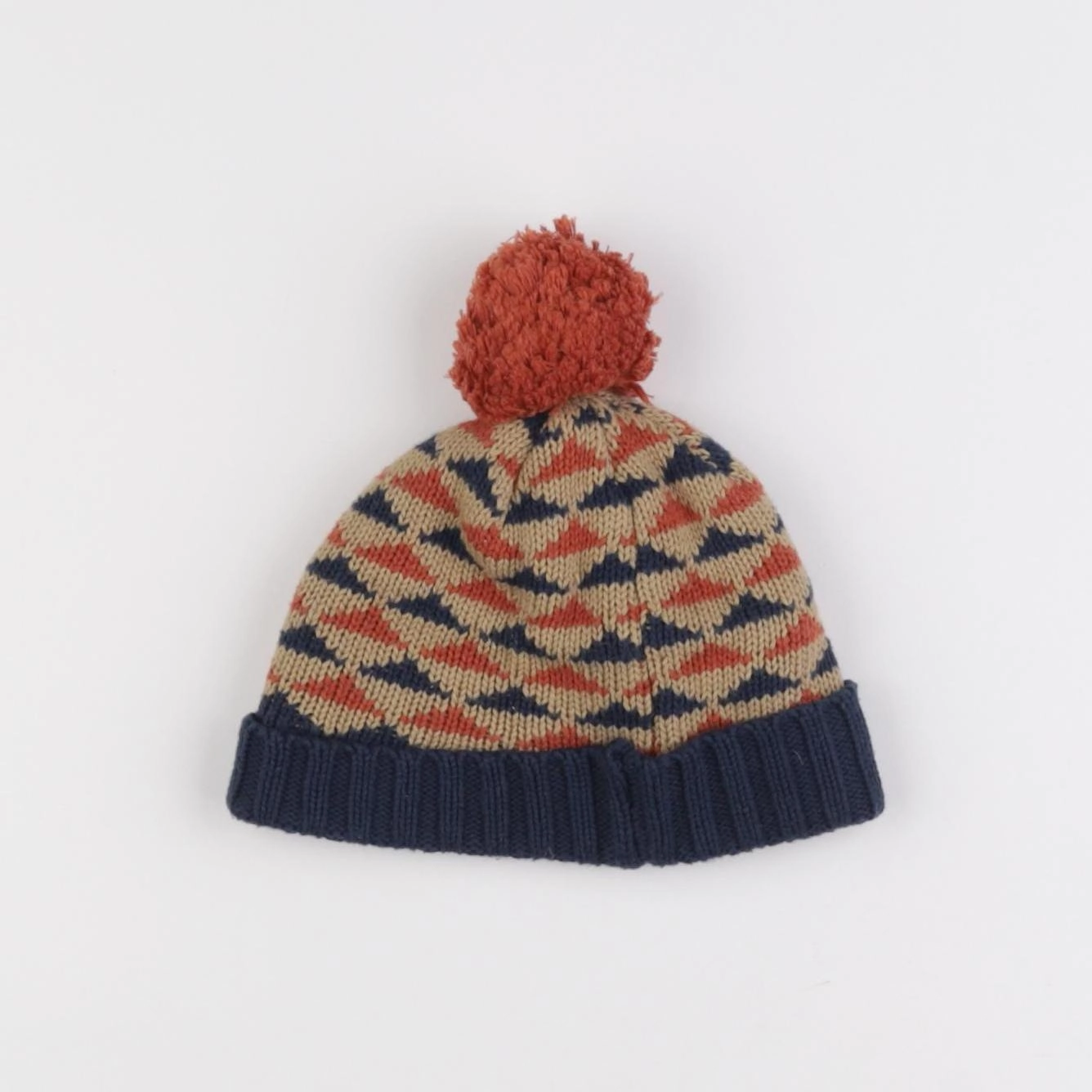 Boutchou - bonnet bleu, orange - 6/12 mois