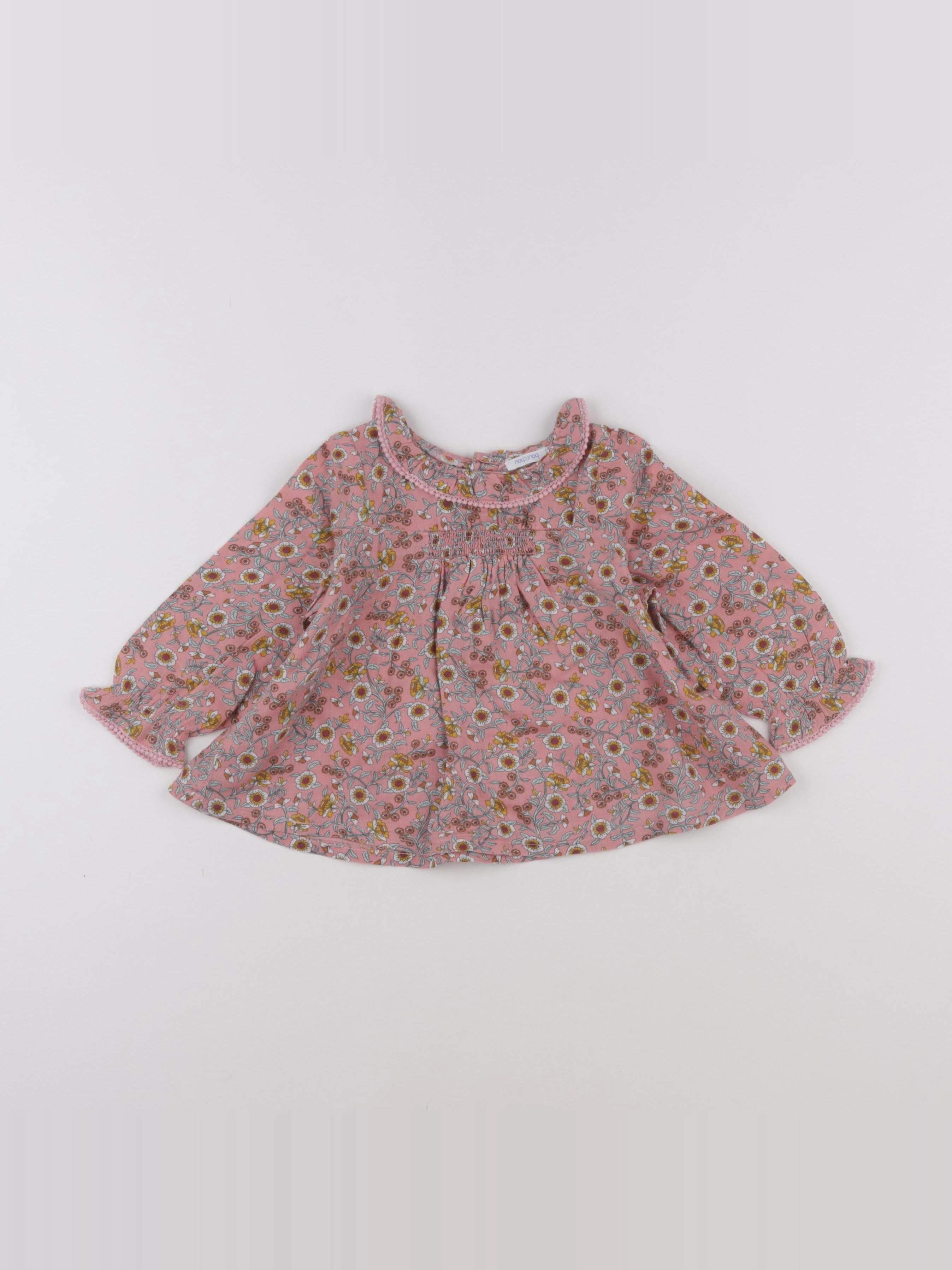 Boutchou - blouse rose - 12 mois
