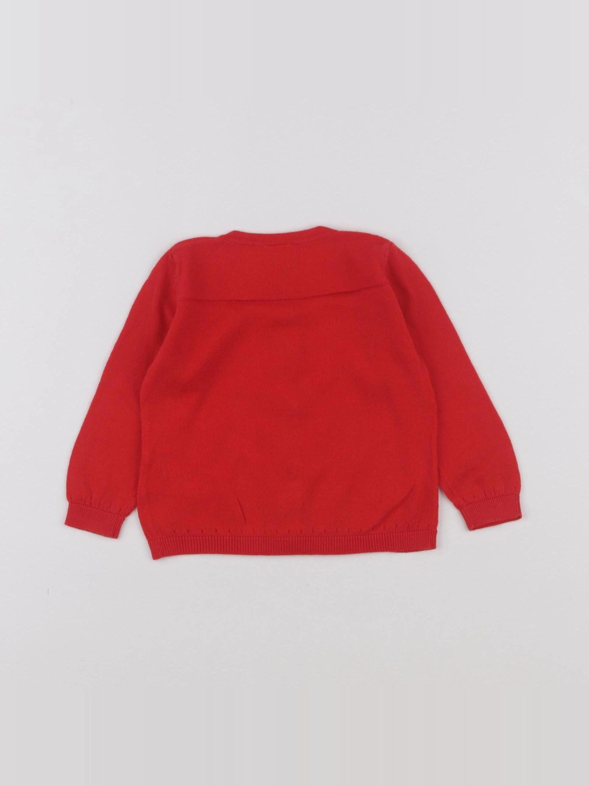 Petit Bateau - gilet rouge - 12 mois