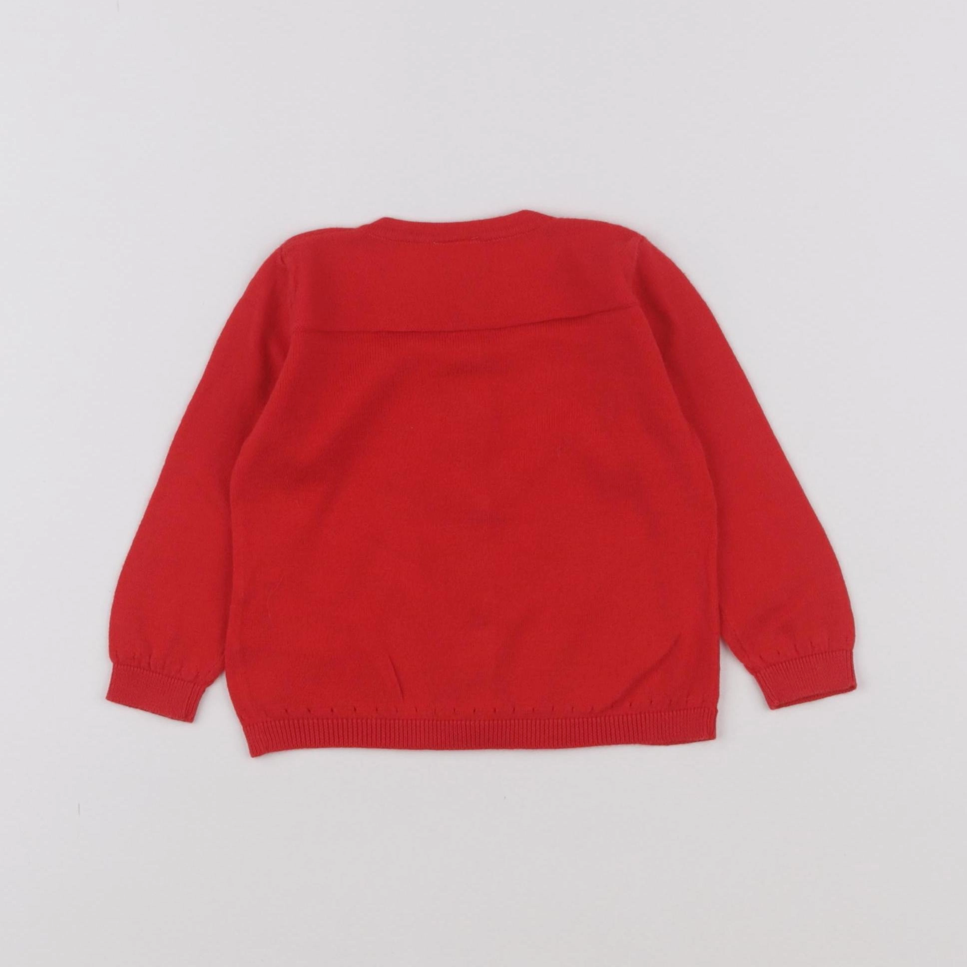 Petit Bateau - gilet rouge - 12 mois