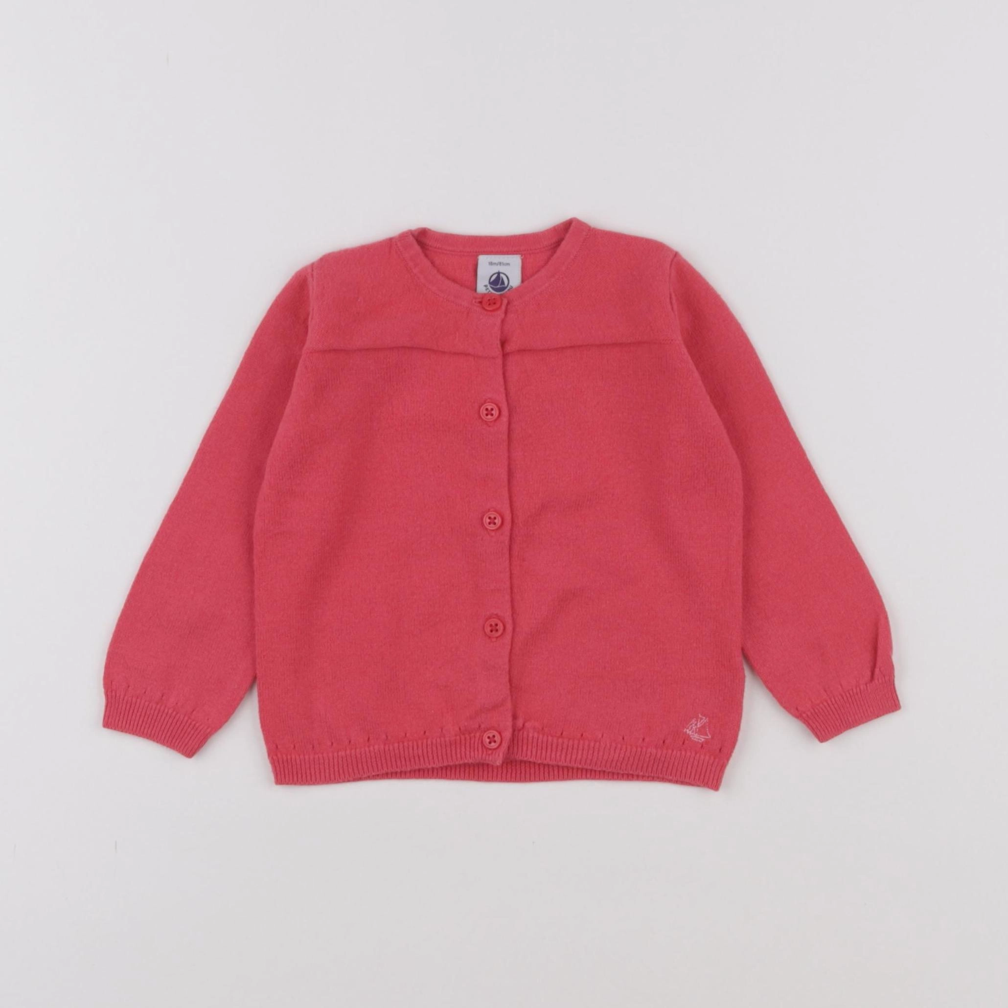 Petit Bateau - gilet rose - 18 mois