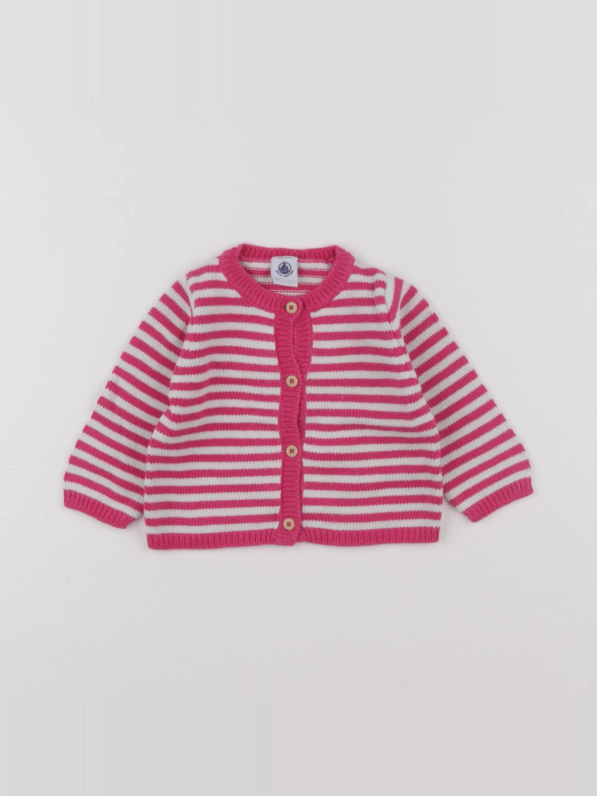 Petit Bateau - gilet rose - 12 mois