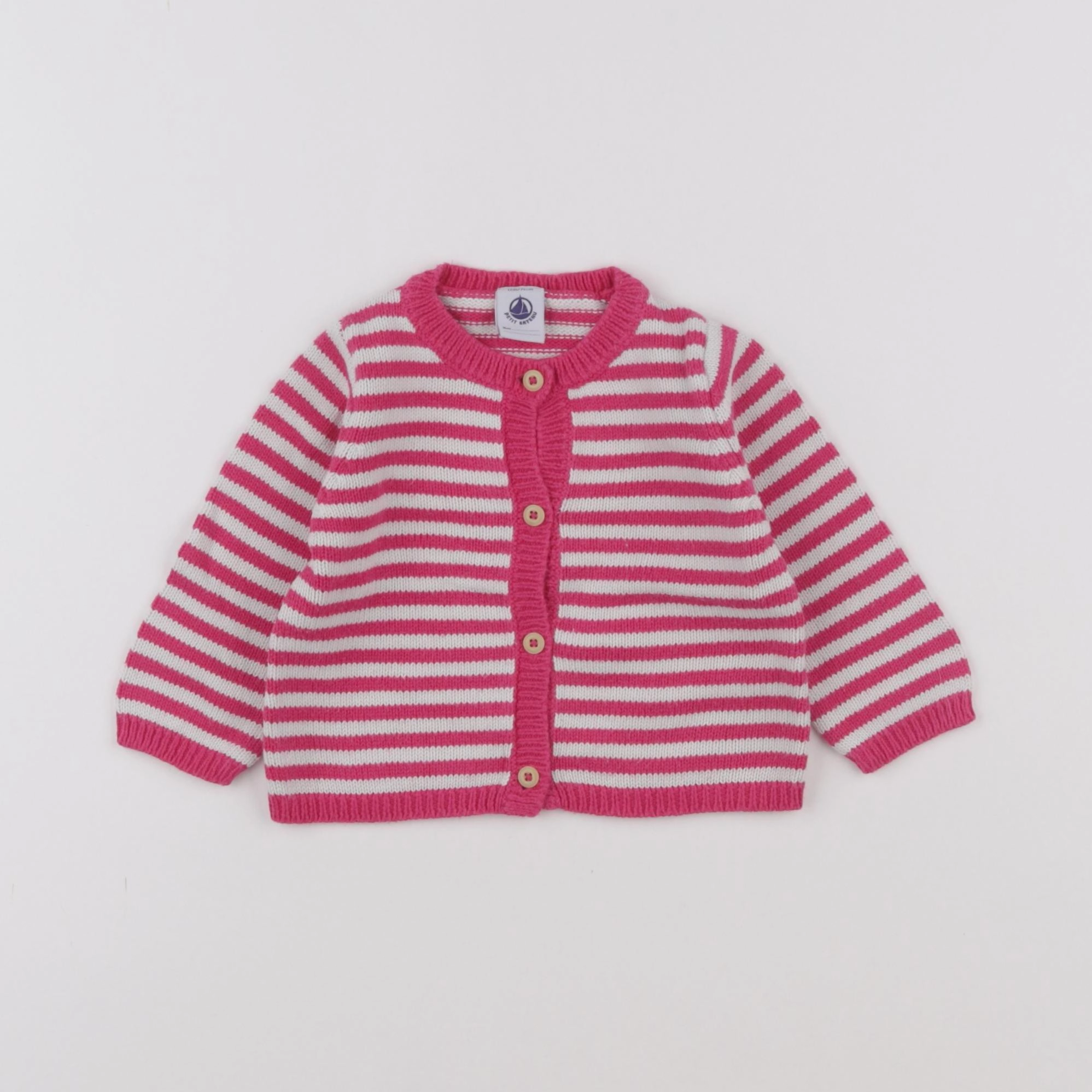 Petit Bateau - gilet rose - 12 mois