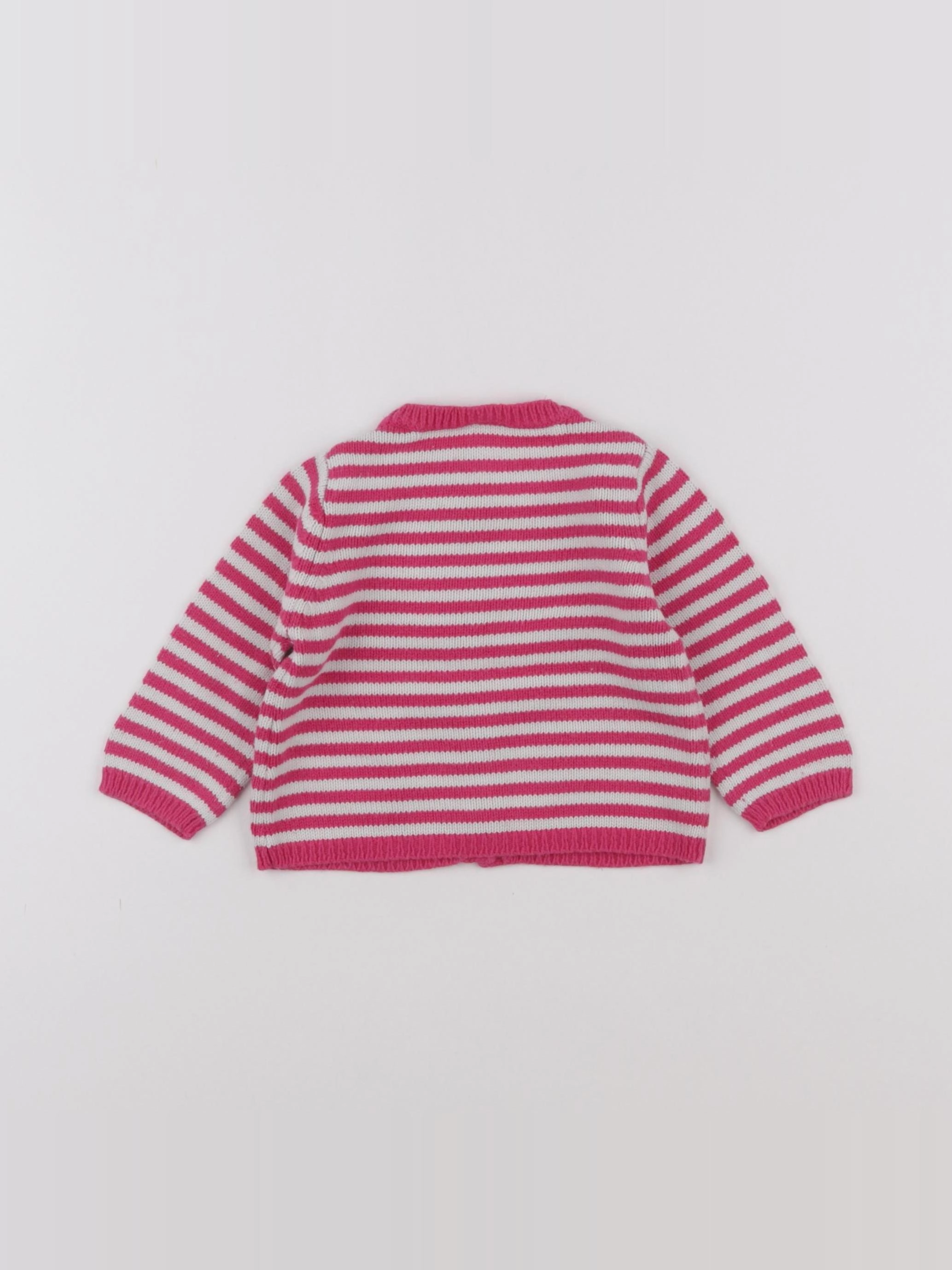 Petit Bateau - gilet rose - 12 mois