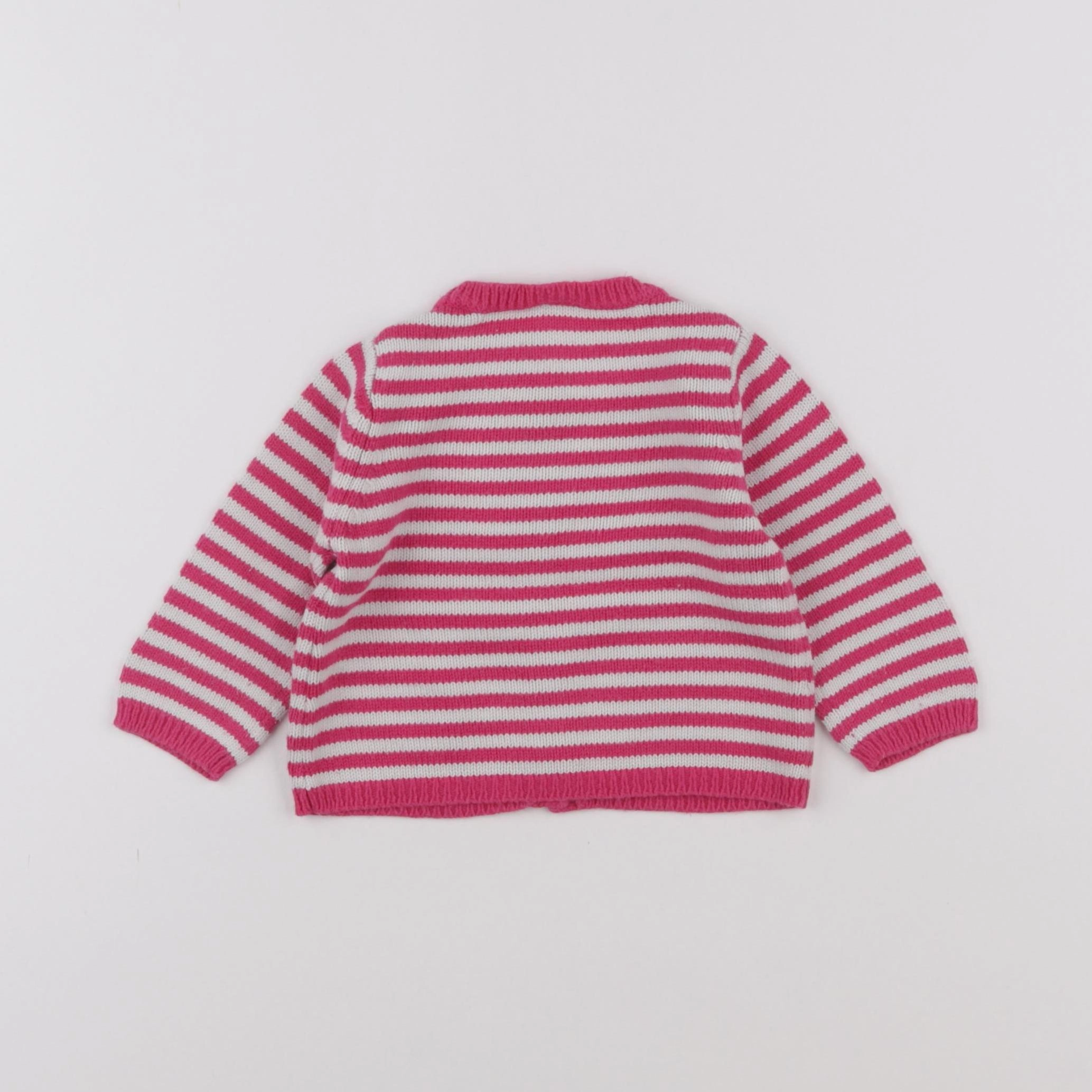 Petit Bateau - gilet rose - 12 mois