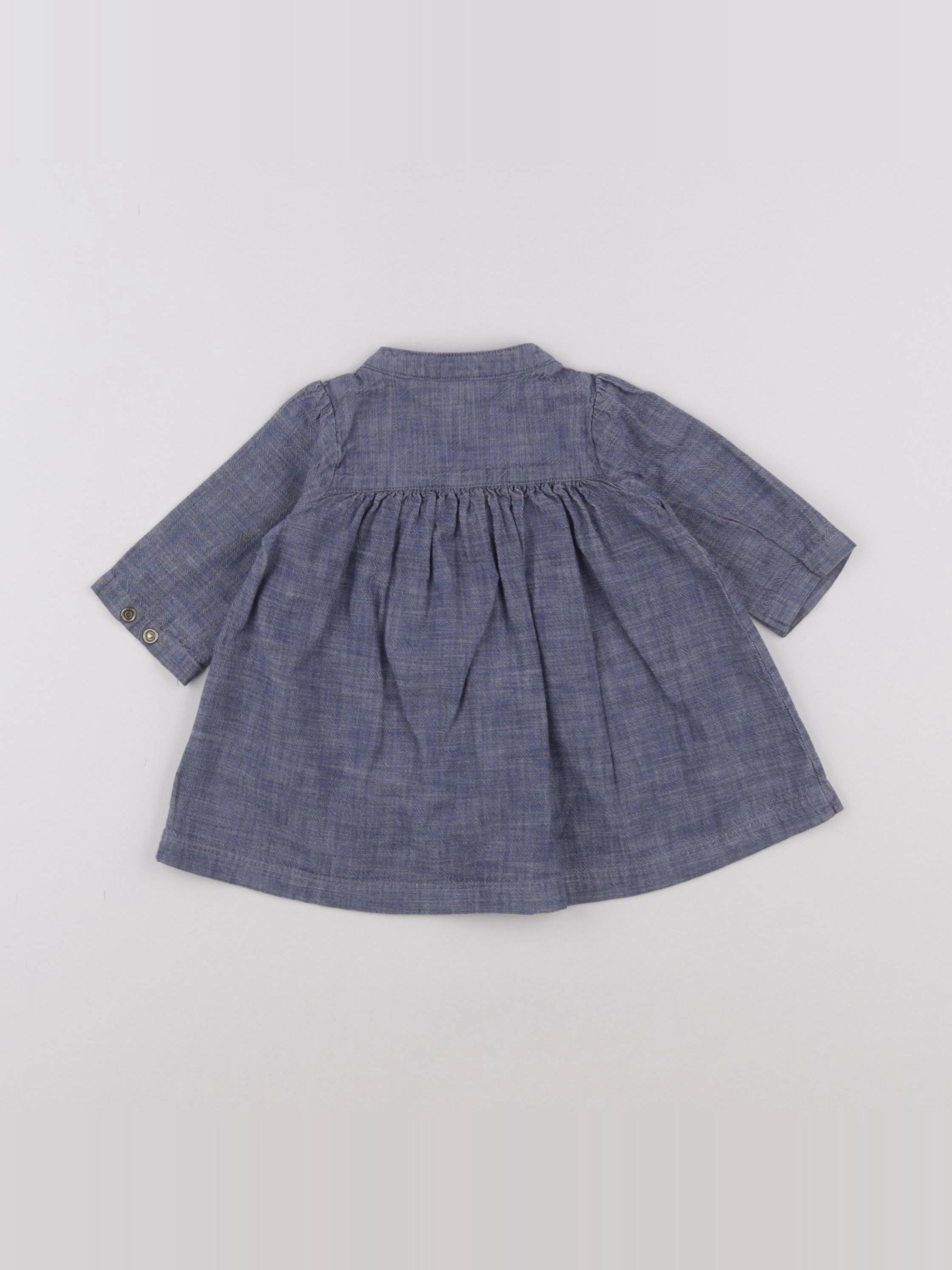 Petit Bateau - robe bleu - 3 mois