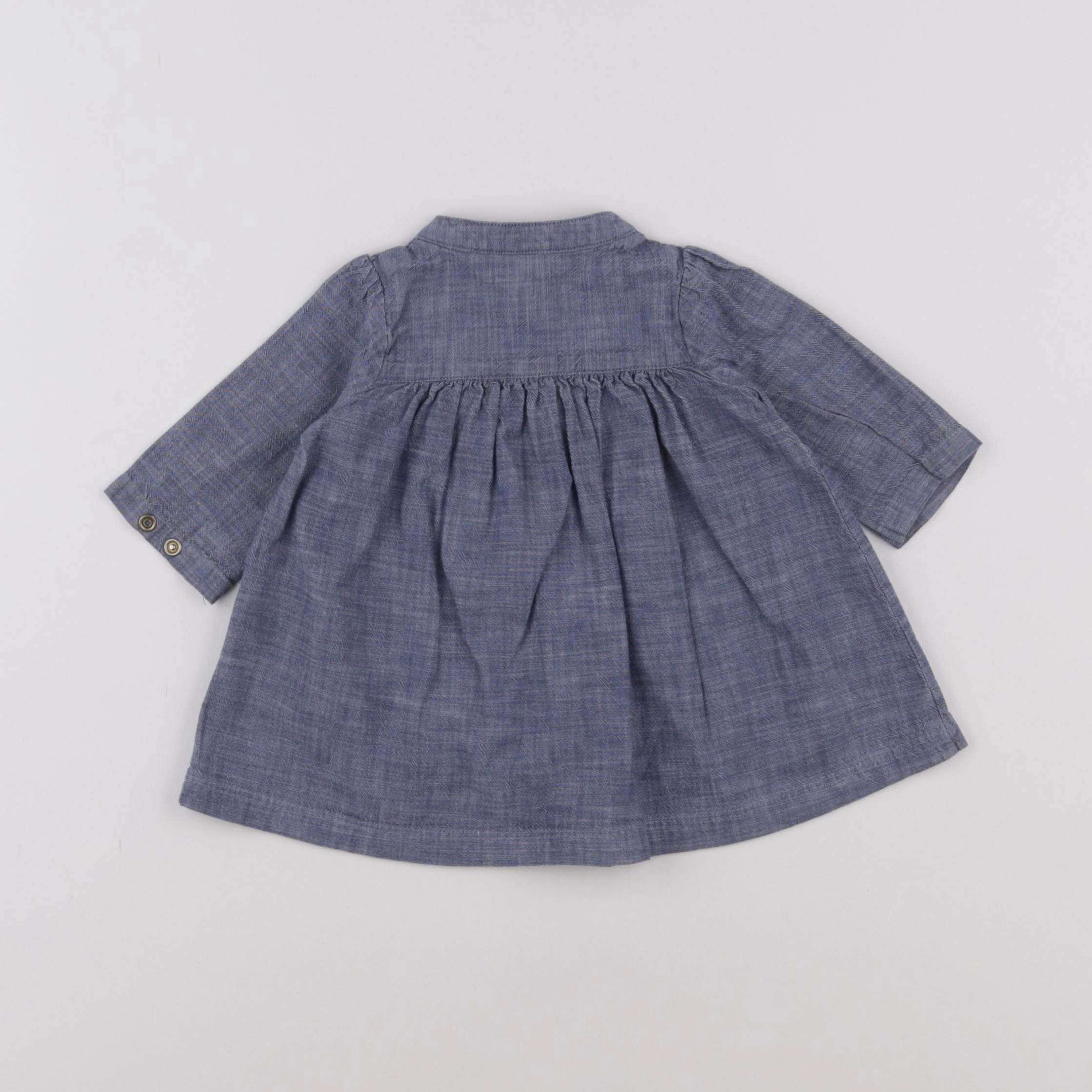 Petit Bateau - robe bleu - 3 mois