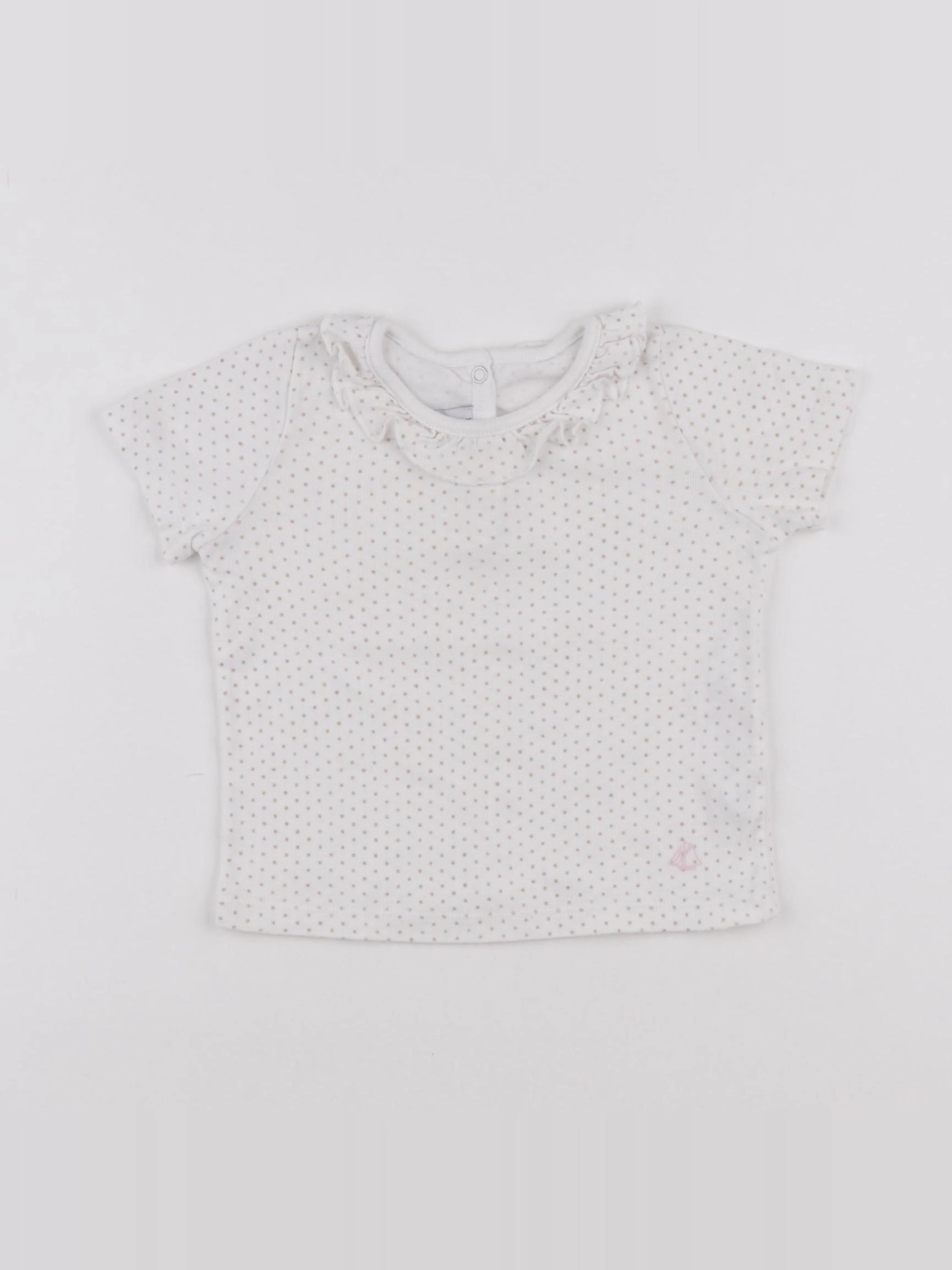 Petit Bateau - tee-shirt blanc, or - 12 mois