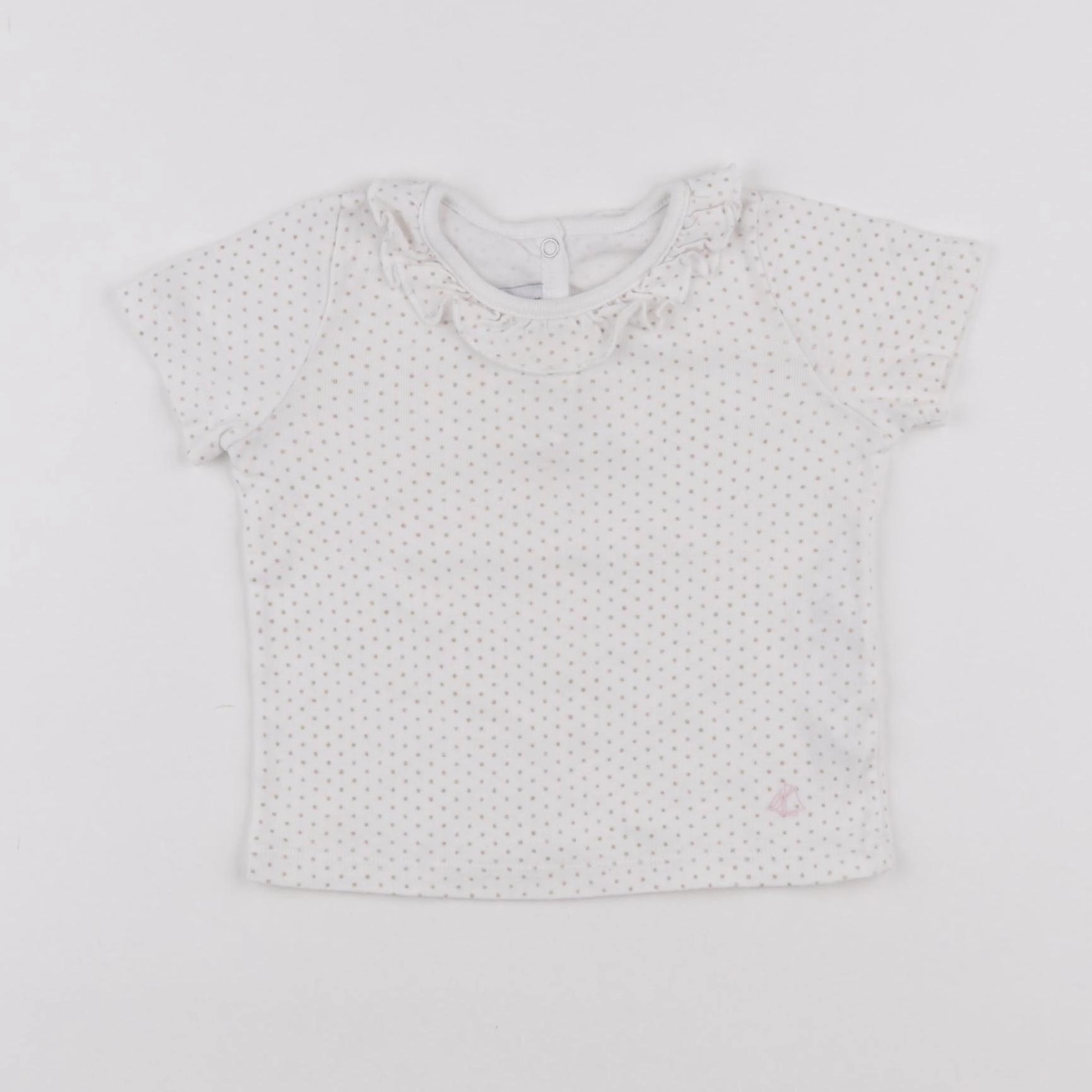 Petit Bateau - tee-shirt blanc, or - 12 mois