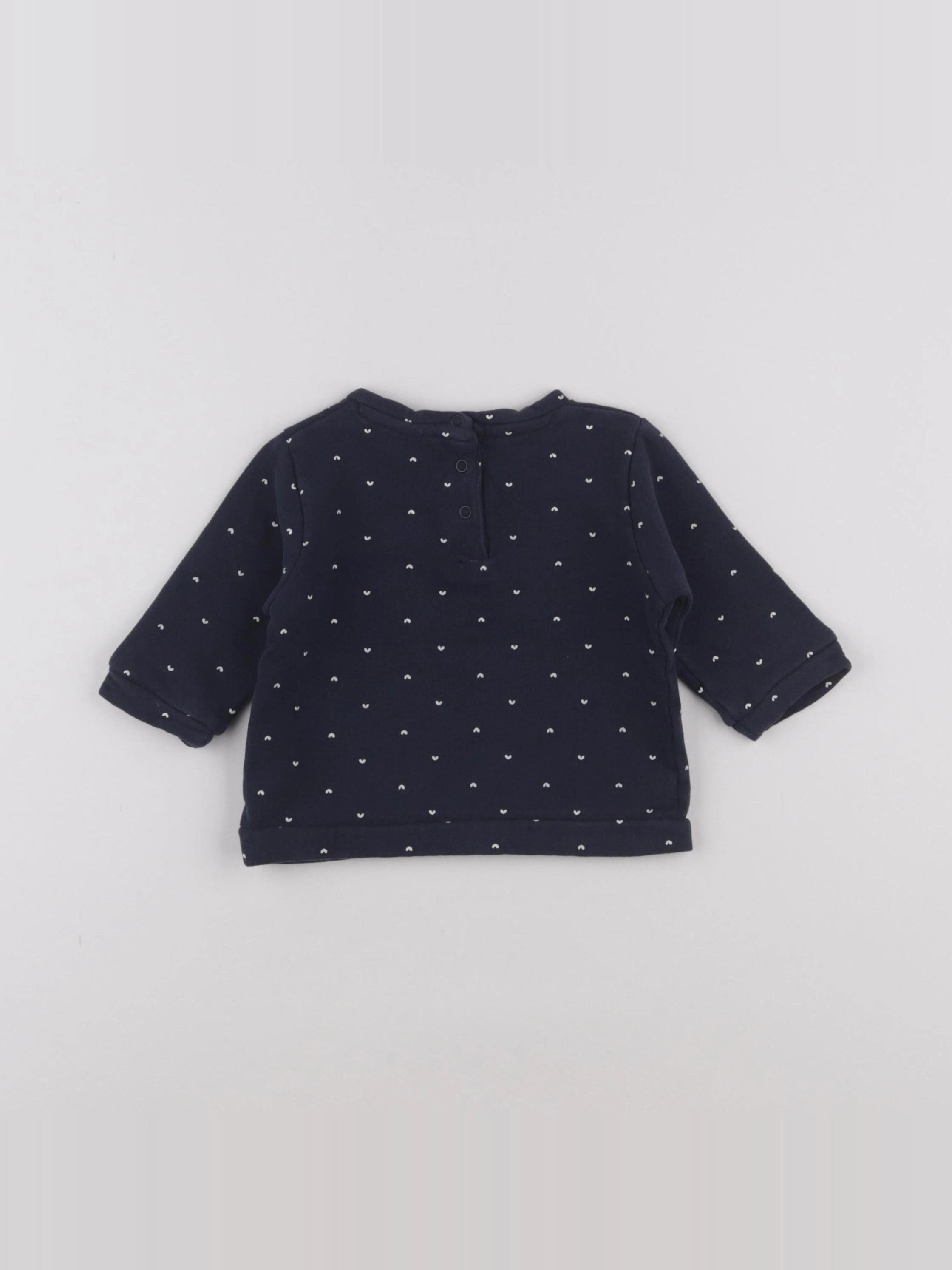 Vertbaudet - sweat bleu - 3 mois
