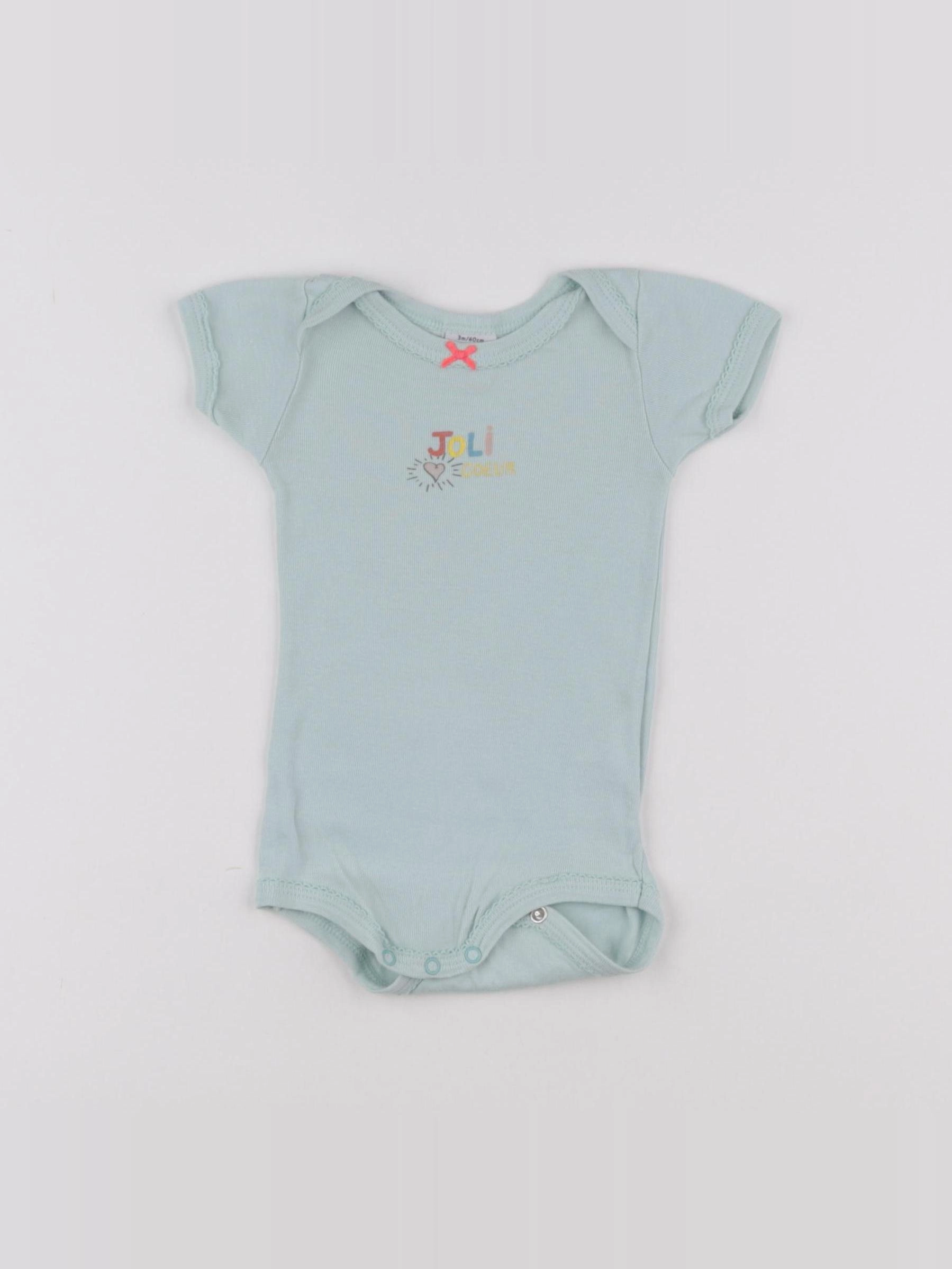 Petit Bateau - body vert - 3 mois