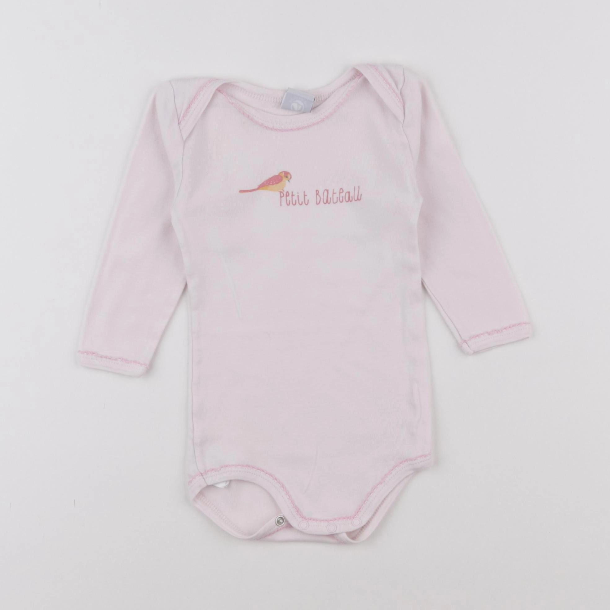 Petit Bateau - body rose - 12 mois