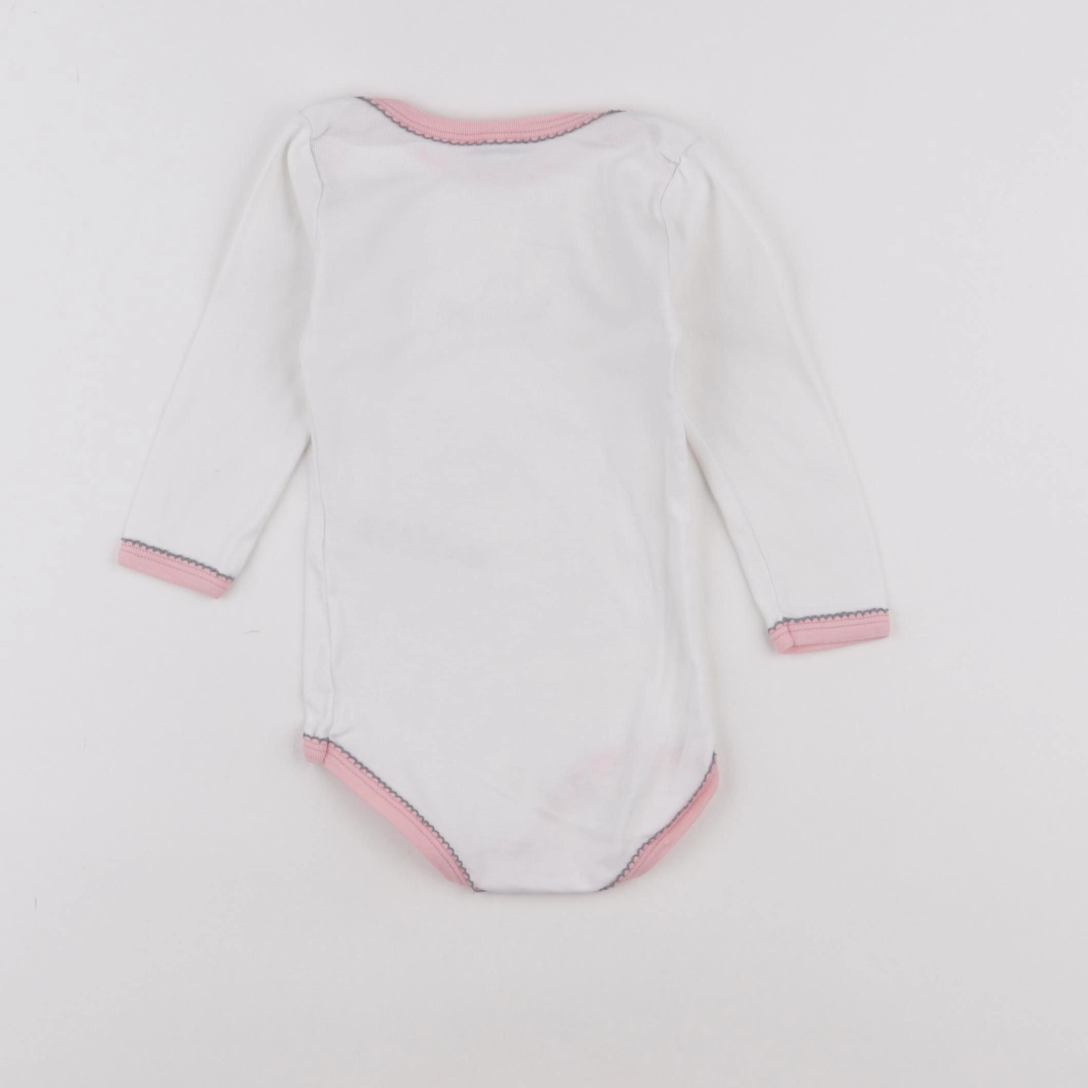 Petit Bateau - body rose, blanc - 12 mois