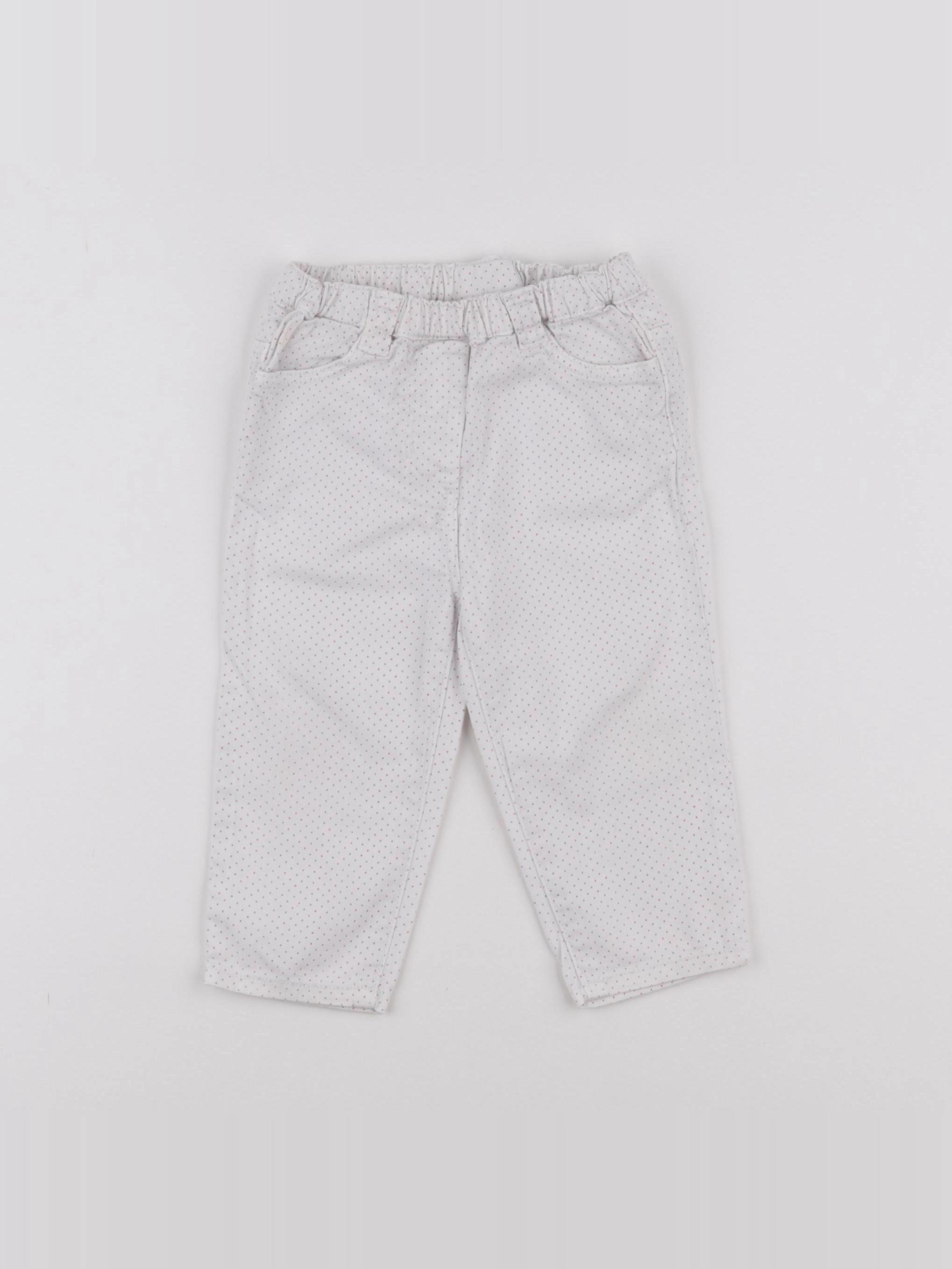 Cyrillus - pantalon blanc, rouge - 18 mois