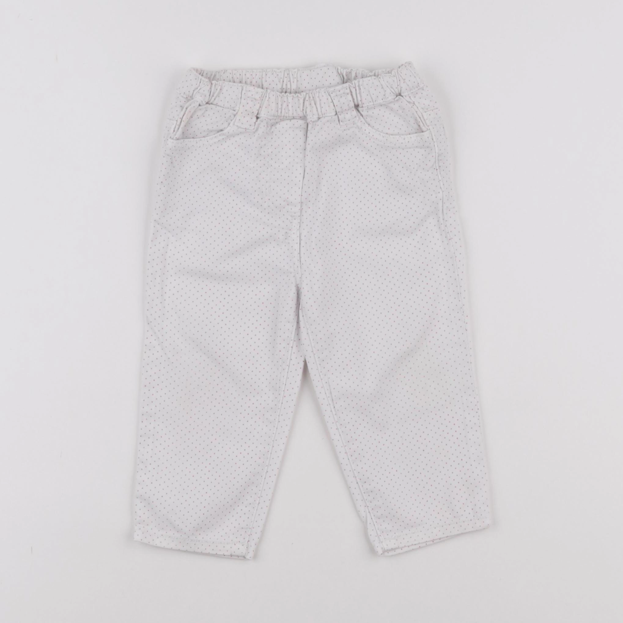 Cyrillus - pantalon blanc, rouge - 18 mois