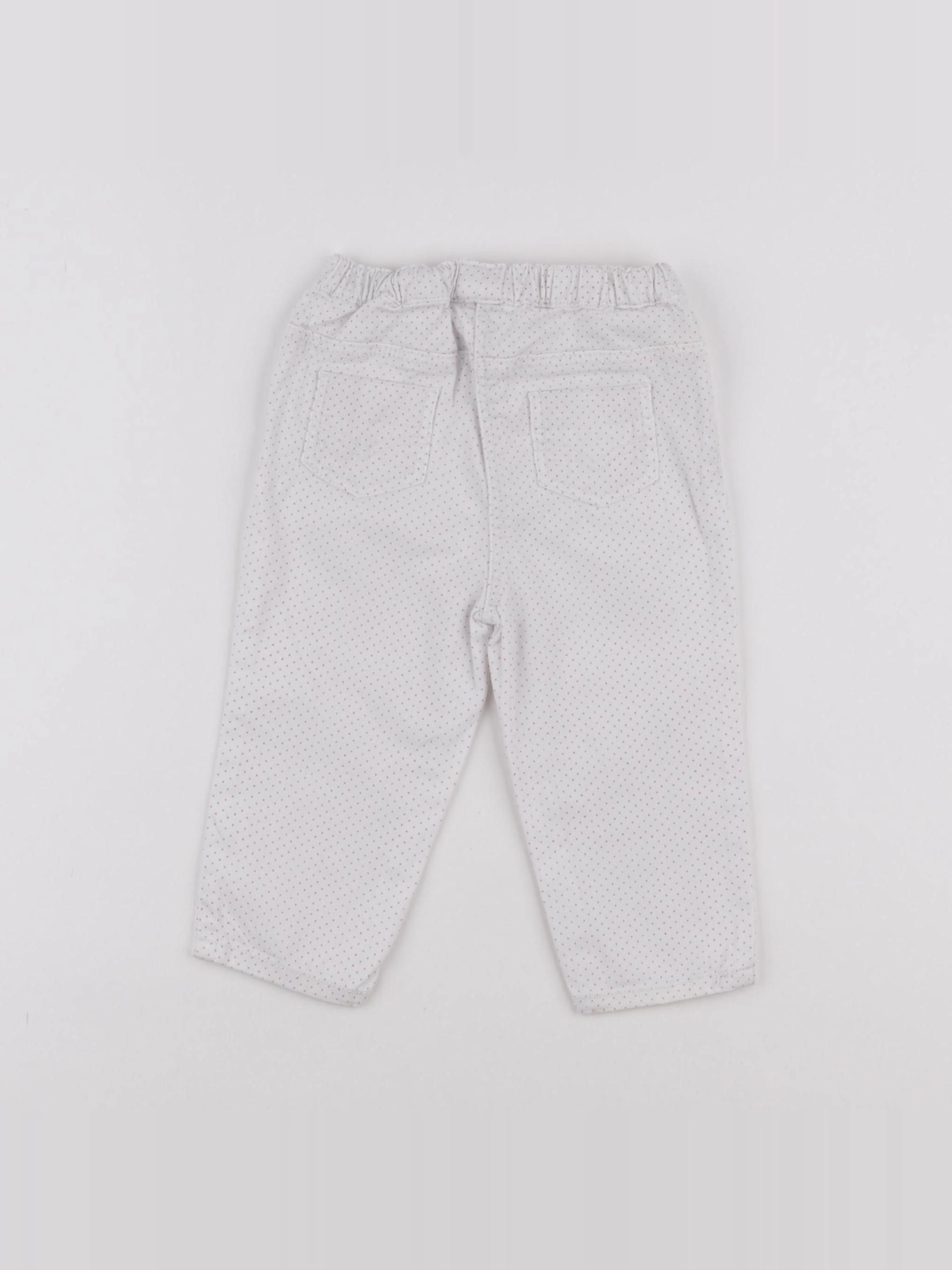 Cyrillus - pantalon blanc, rouge - 18 mois