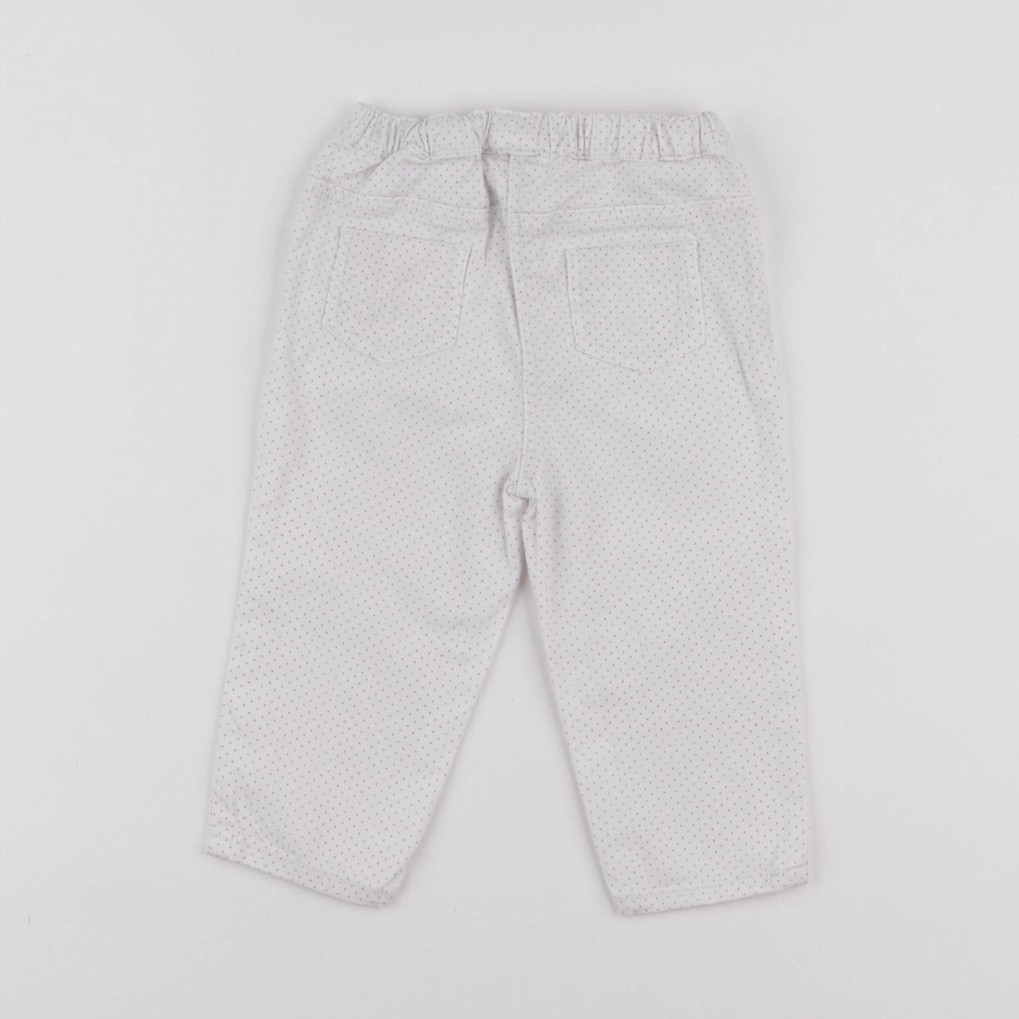 Cyrillus - pantalon blanc, rouge - 18 mois