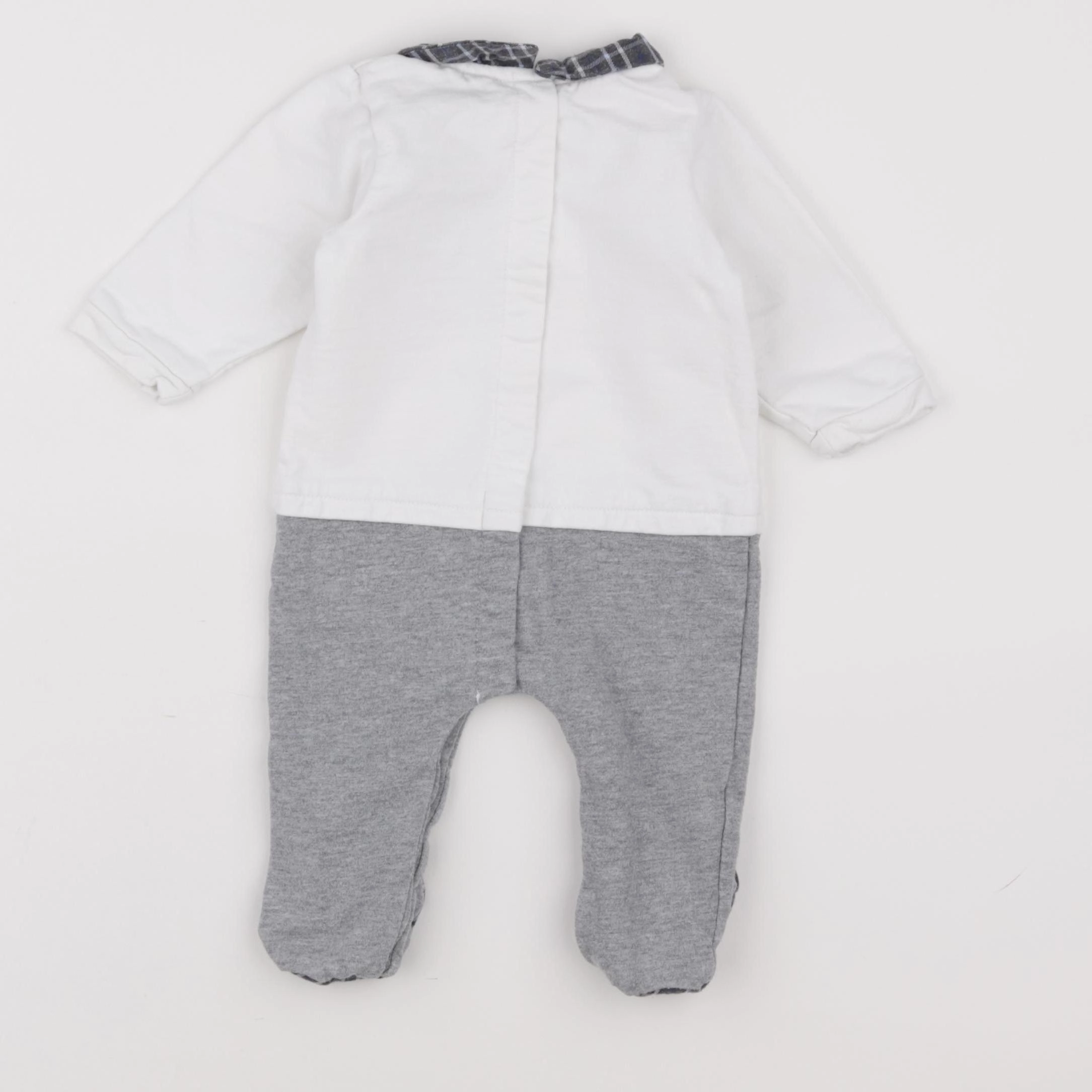 Jacadi - pyjama coton blanc, gris - 6 mois