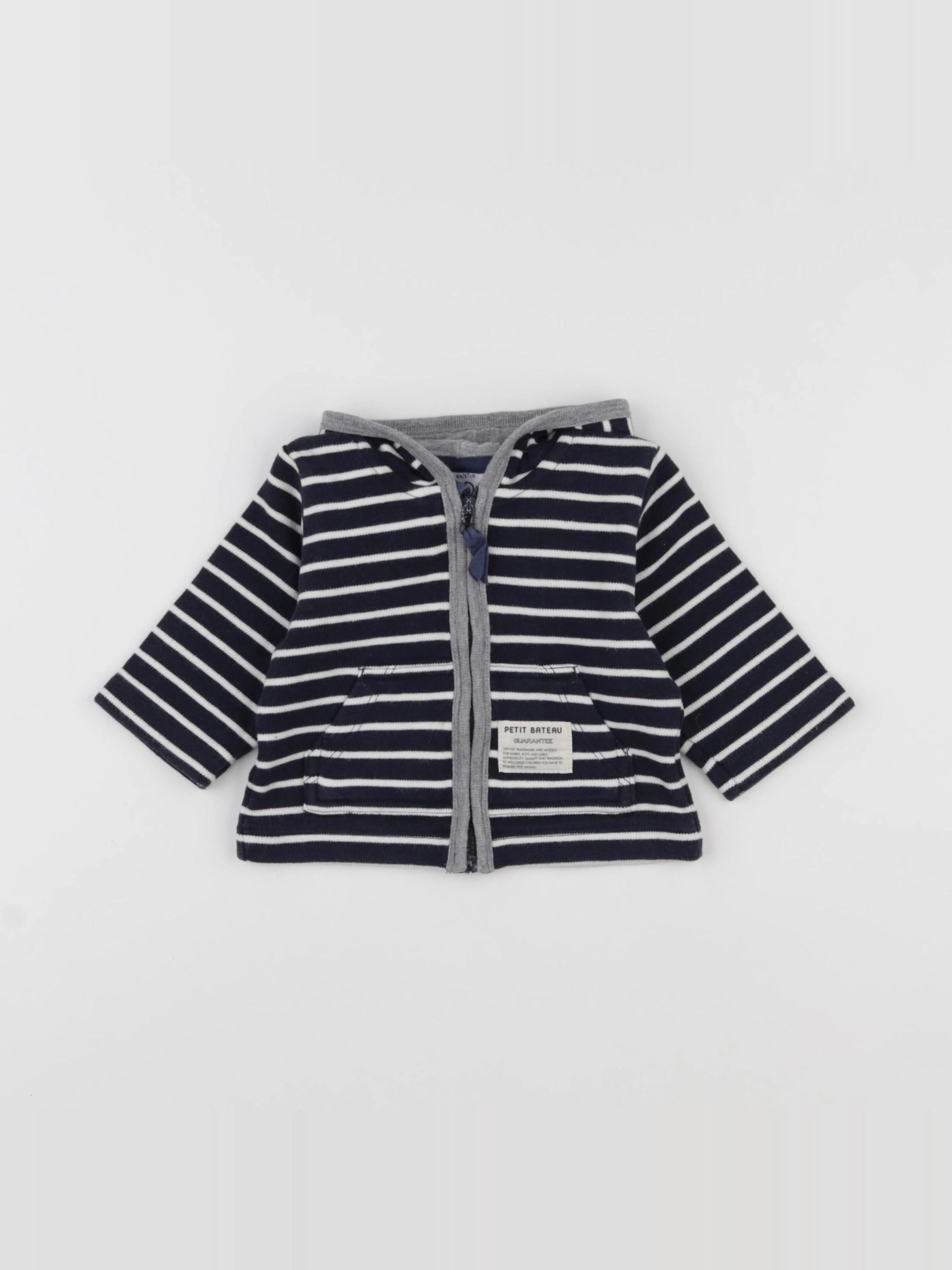 Petit Bateau - sweat bleu - 6 mois