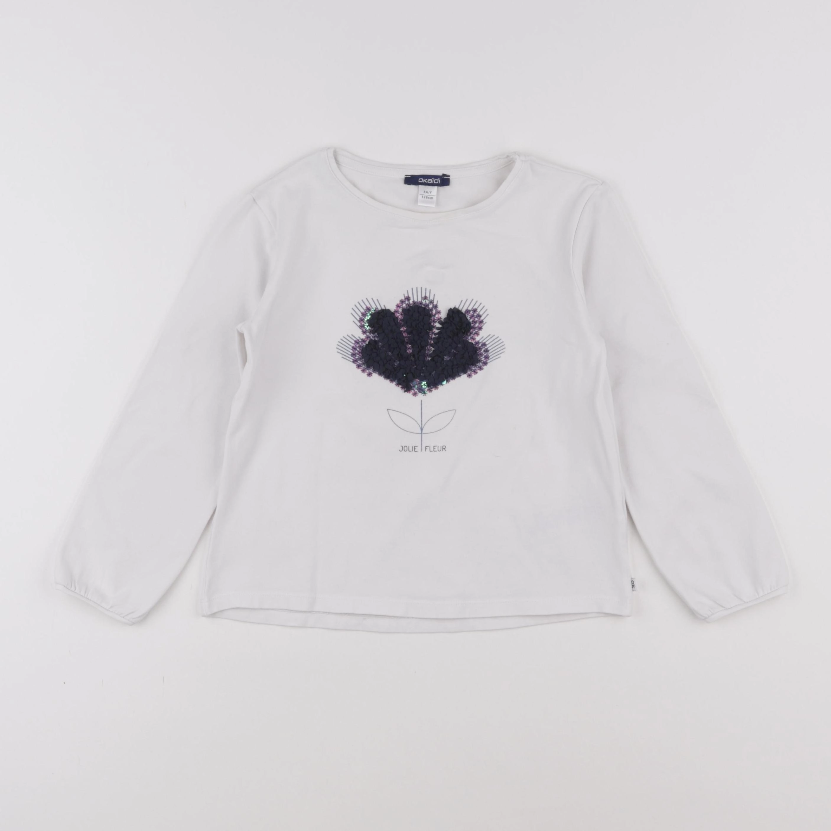 Okaidi - tee-shirt blanc - 8 ans