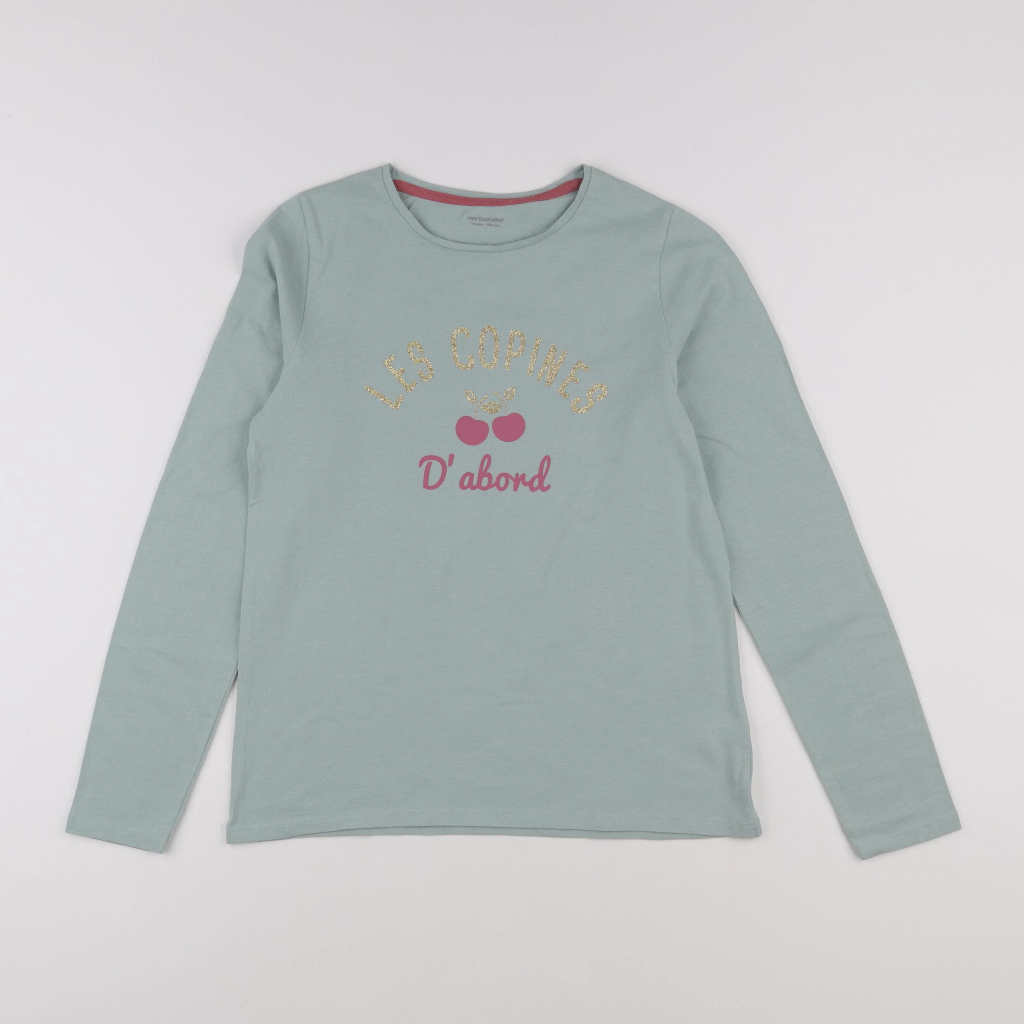 Vertbaudet - tee-shirt vert - 14 ans