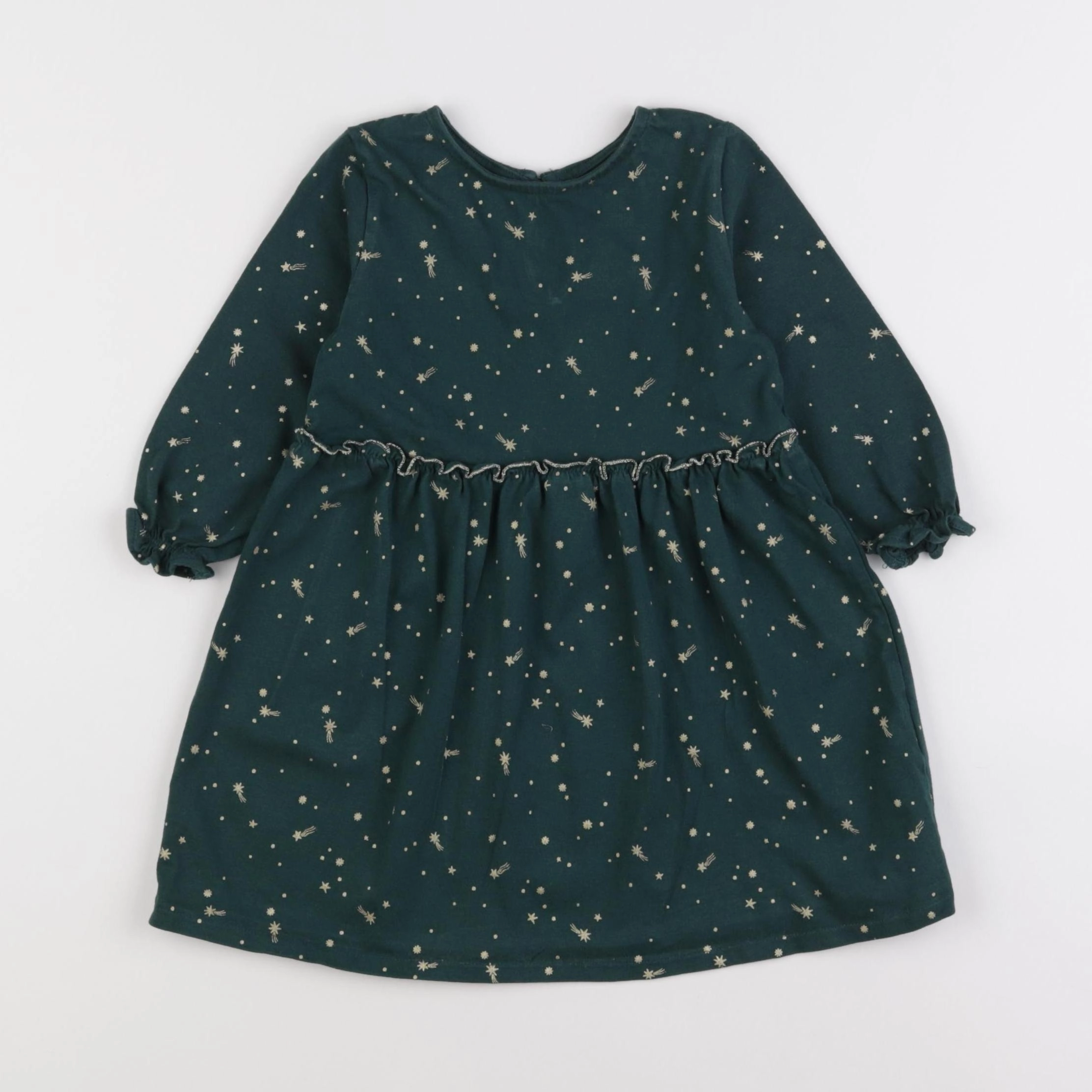 Vertbaudet - robe vert, or - 3 ans