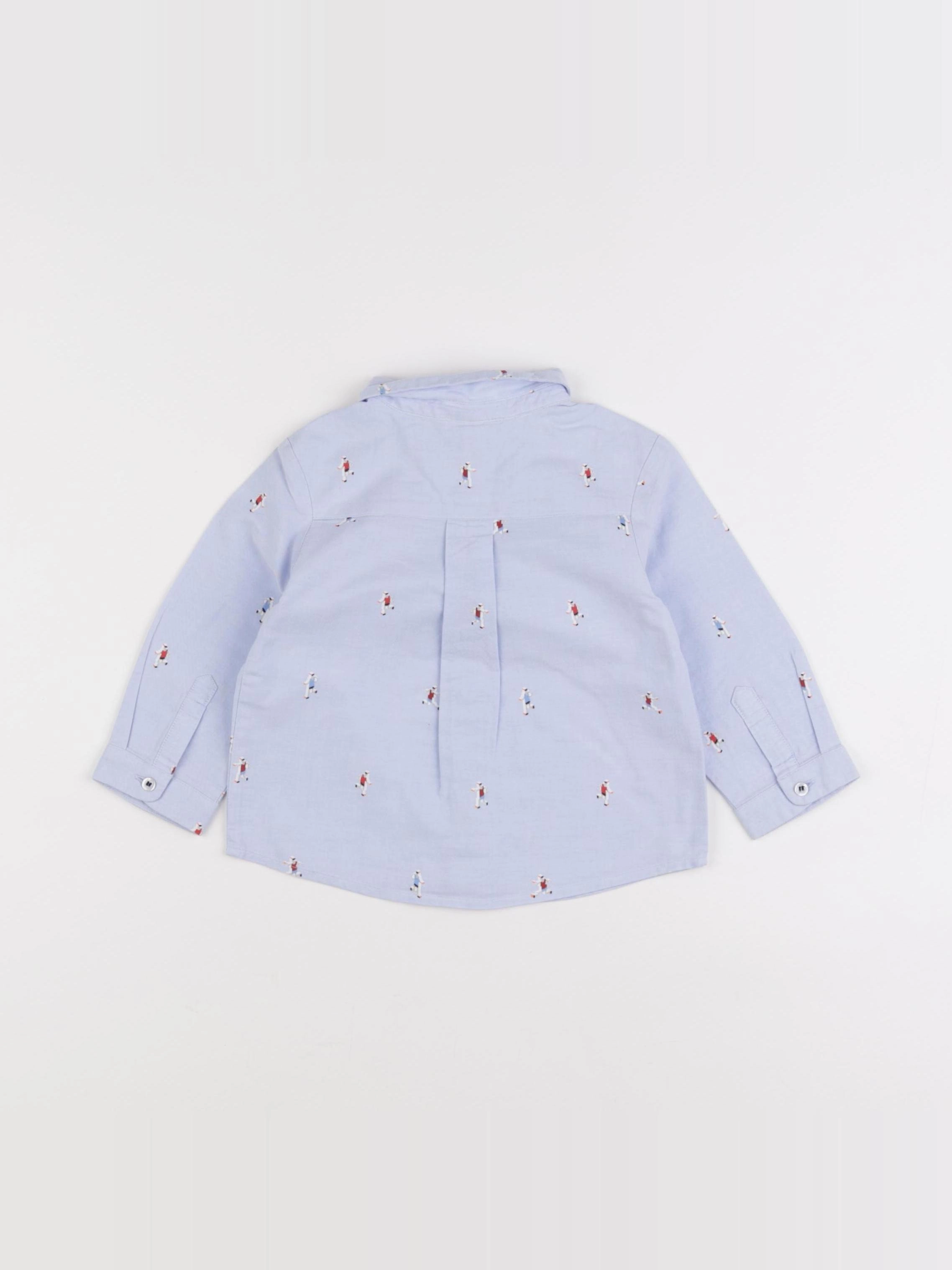 Jacadi - chemise bleu - 12 mois