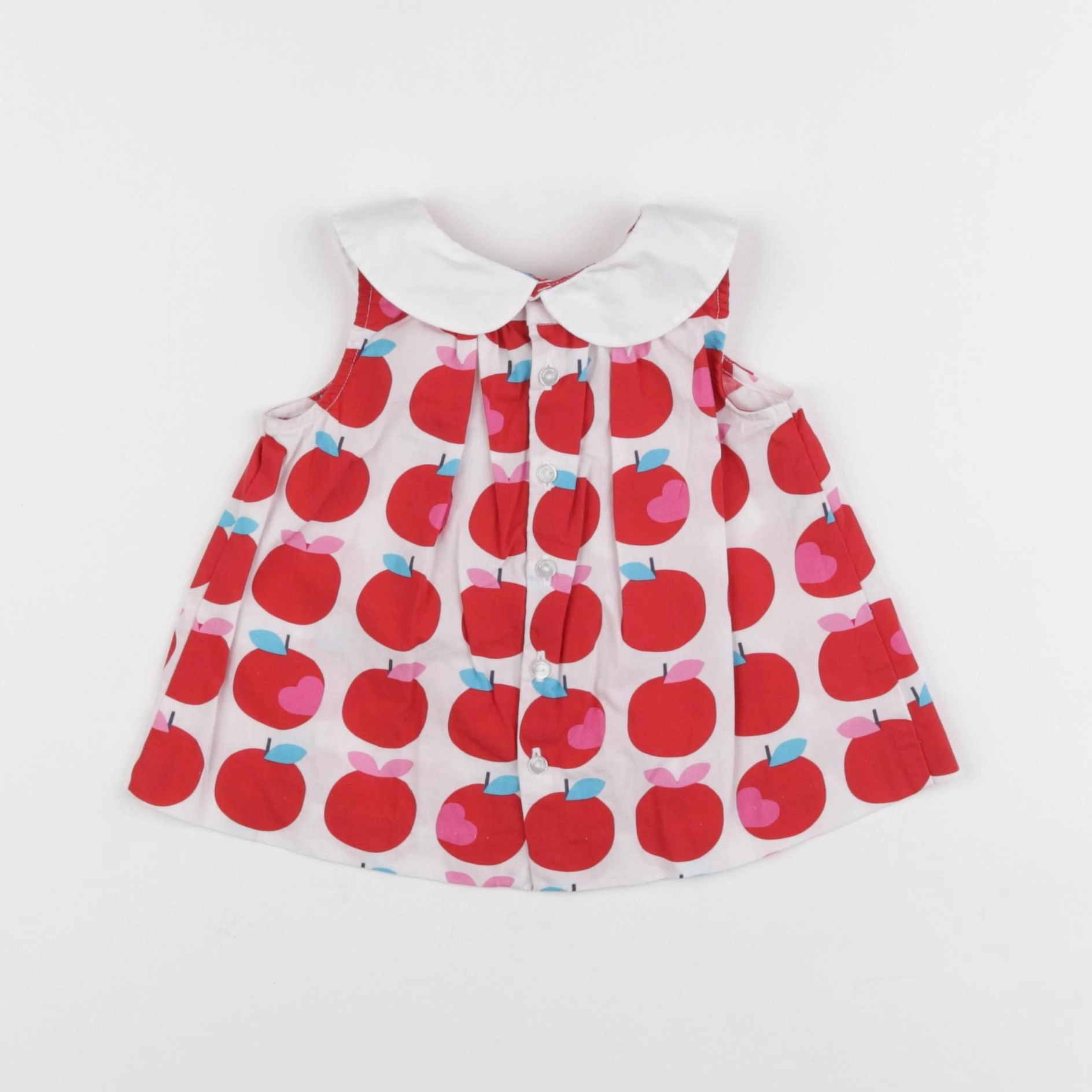 Jacadi - blouse blanc, rouge - 18 mois