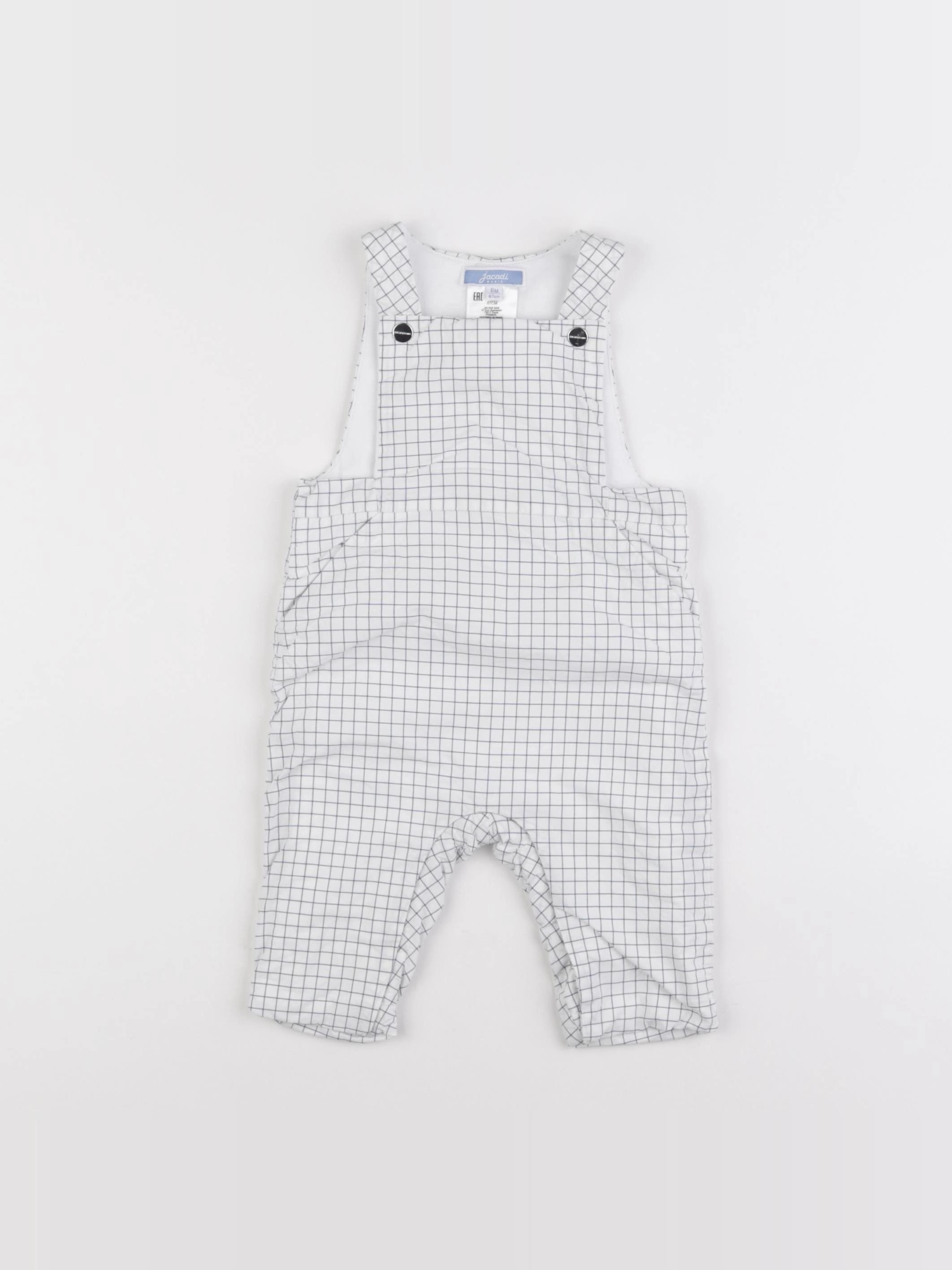 Jacadi - combinaison doublé blanc, bleu - 6 mois
